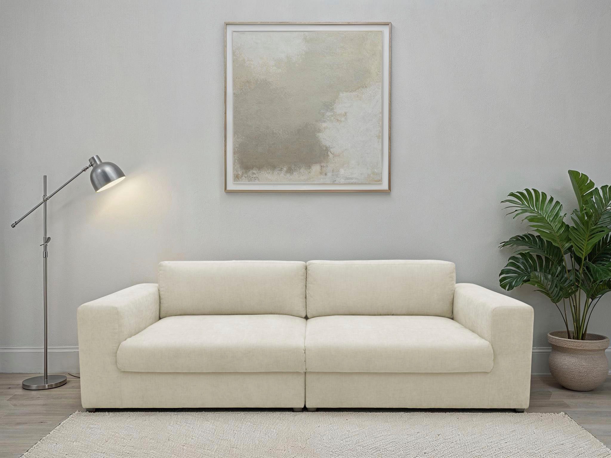 DOMO collection Big-Sofa Dundee Megasofa Breite 276 cm, Taschenfederkern, fester Sitzkomfort, pflegeleichter, edler Strukturstoff in Chenille-Optik