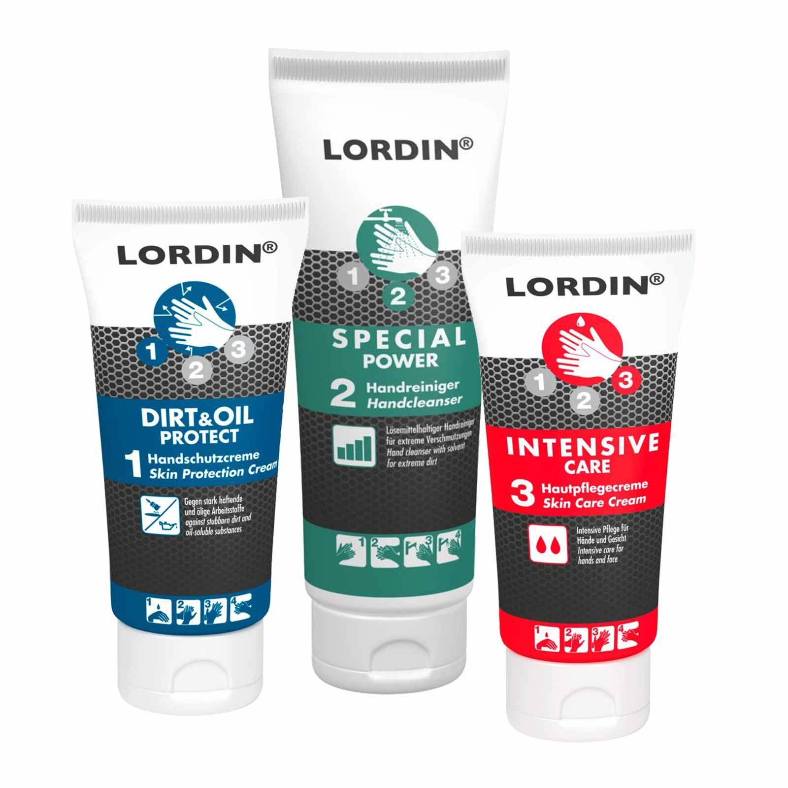 Lordin Handcreme Handpflege Set 3-teilig - Hautpflege, Hautreinigung und Hautschutz