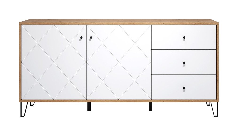 trendteam Sideboard Sideboard Touch groß, Artisan Eiche / weiß