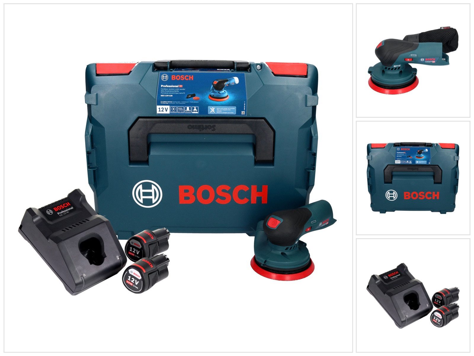 Bosch Professional Exzenterschleifer GEX 12V-125 Professional Akku Exzenterschleifer 12 V 125 mm Brushless