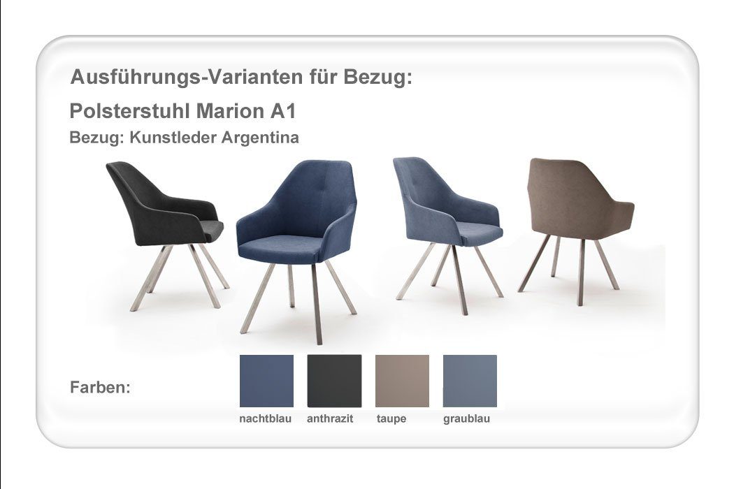 (Spar-Set, montiert 146, Kunstleder A1 expendio Eiche Wohnzimmer-Set Stuhl + 4x LED Torrent bianco 8-St), graublau