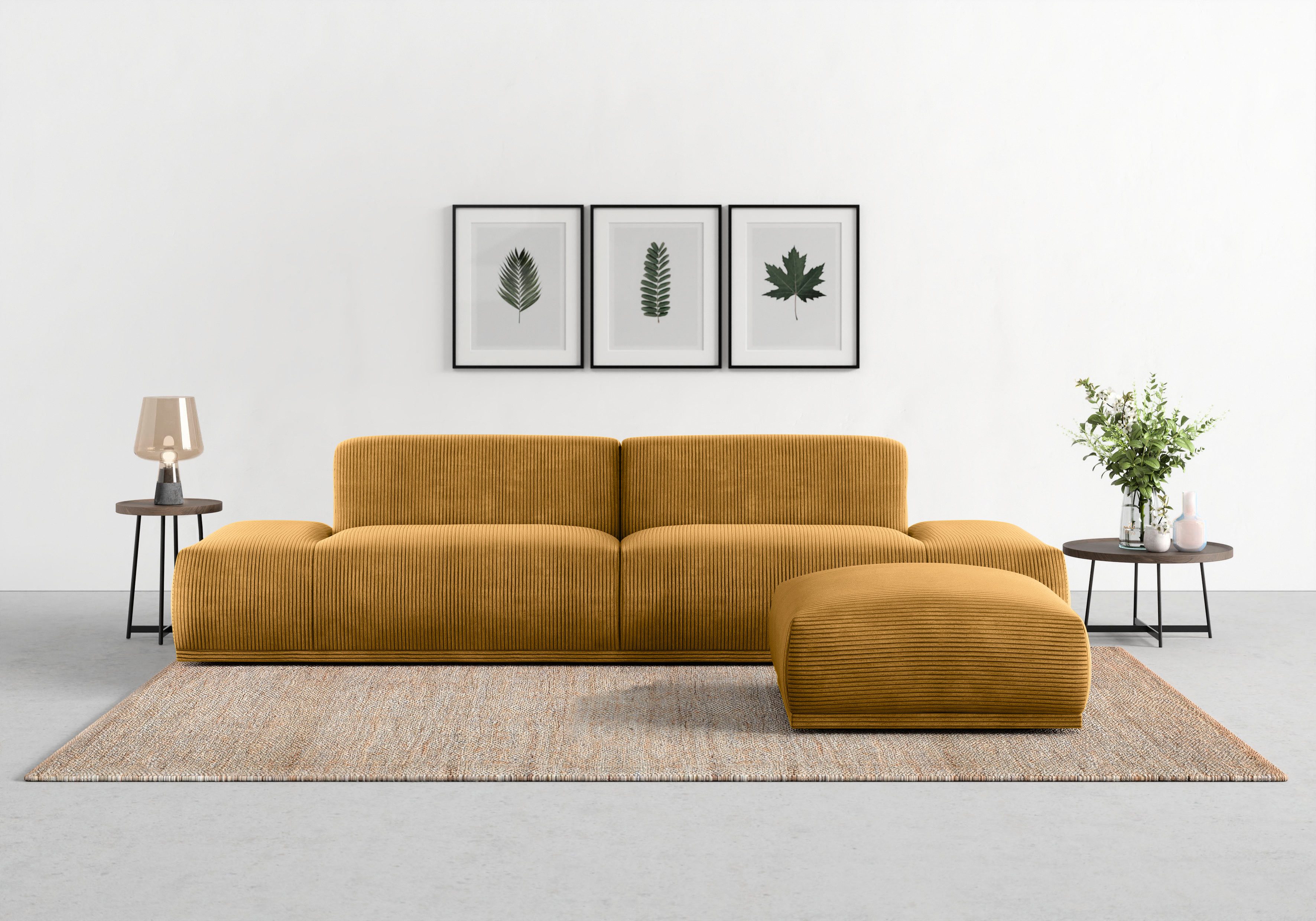 TRENDMANUFAKTUR Big-Sofa Braga, toller Sitzkomfort, Designsofa, in moderner Optik, mit hochwertigem Kaltschaum