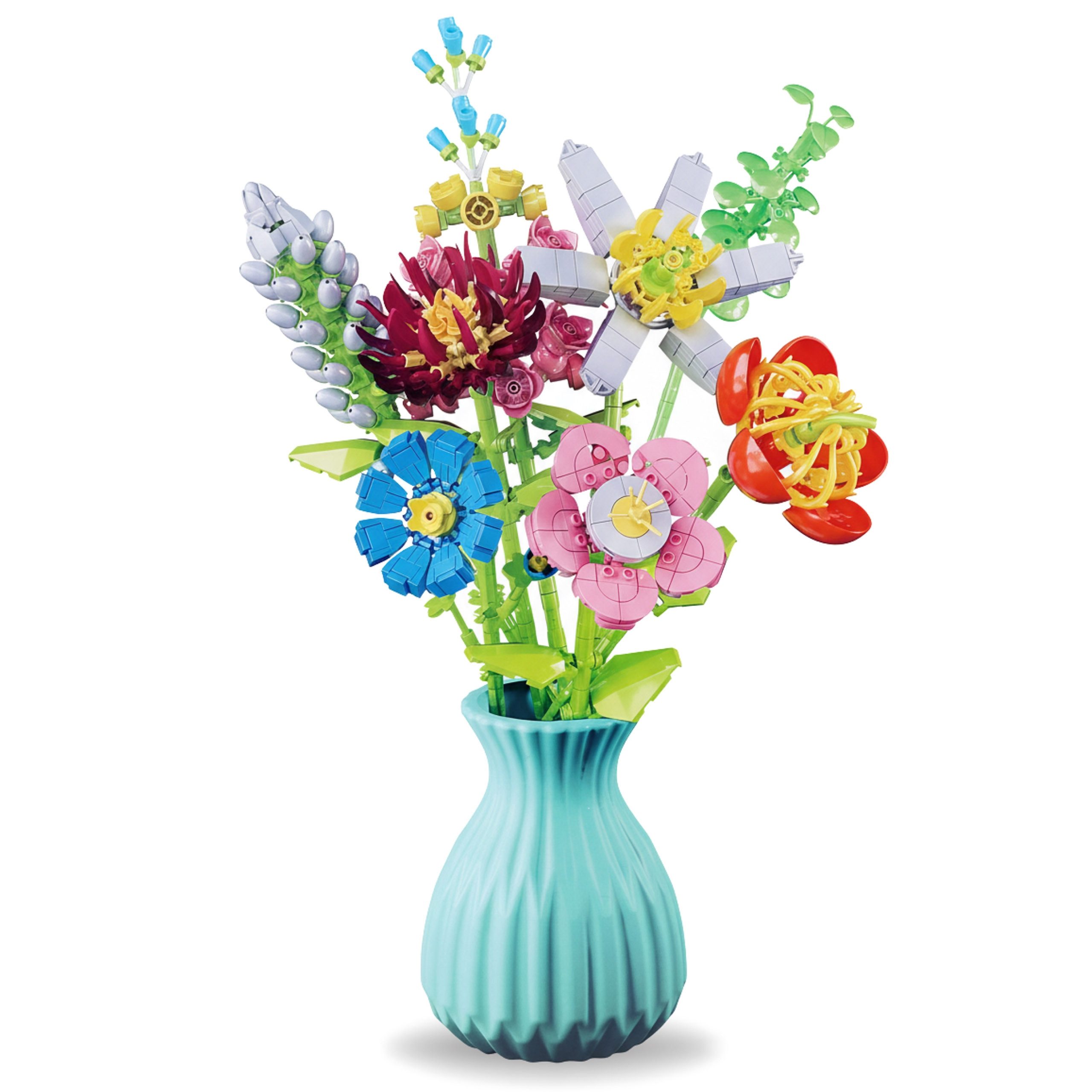 Sarcia.eu Blumenstrauß Bausteine, kompatibel mit LEGO, 8 Blumen, Vase, 793 günstig online kaufen