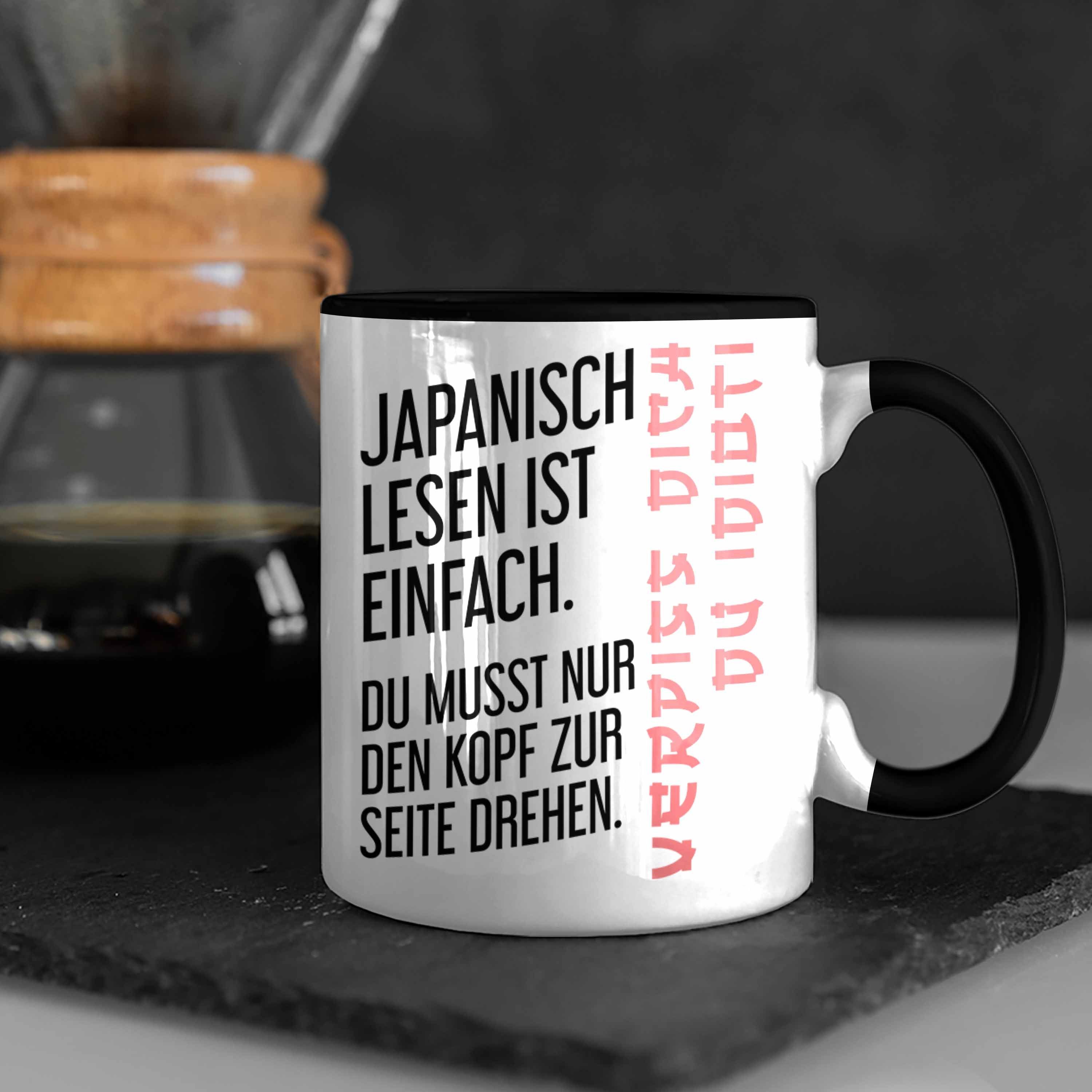 Tasse Tasse Lesen Becher Japanisch Schwarz Trendation - Ist Sarkasmus Trendation Ironie Spruch Einfach Geschenk