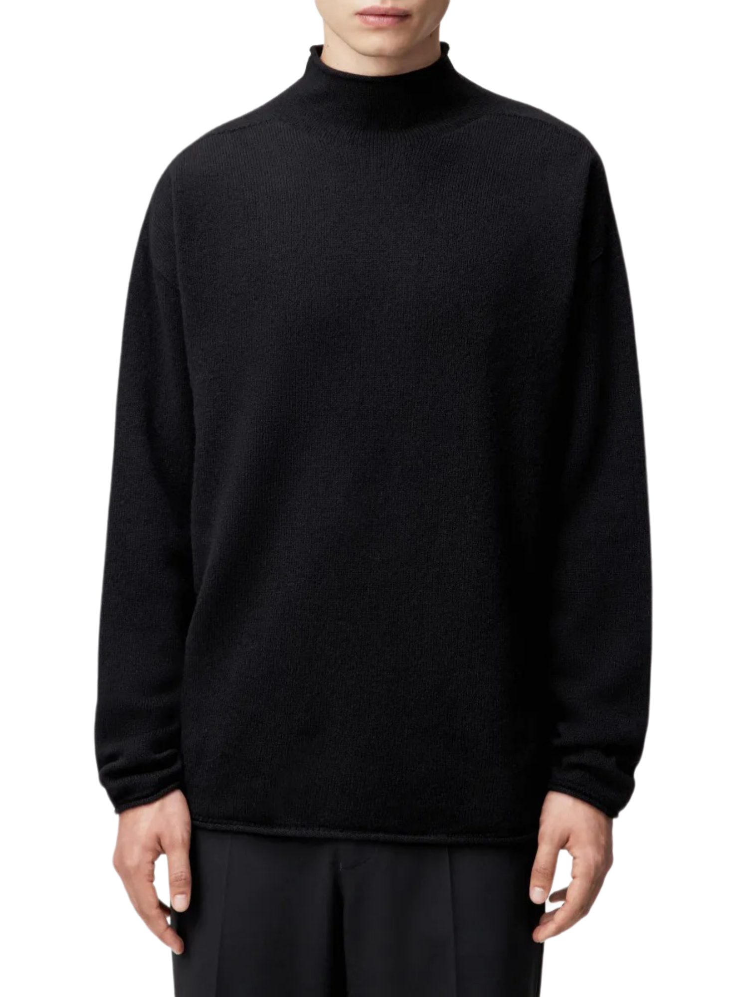 Drykorn Strickpullover schwarz,Casual,Wolle,Unifarben,Rollkragen,Lang,Relaxed Fit