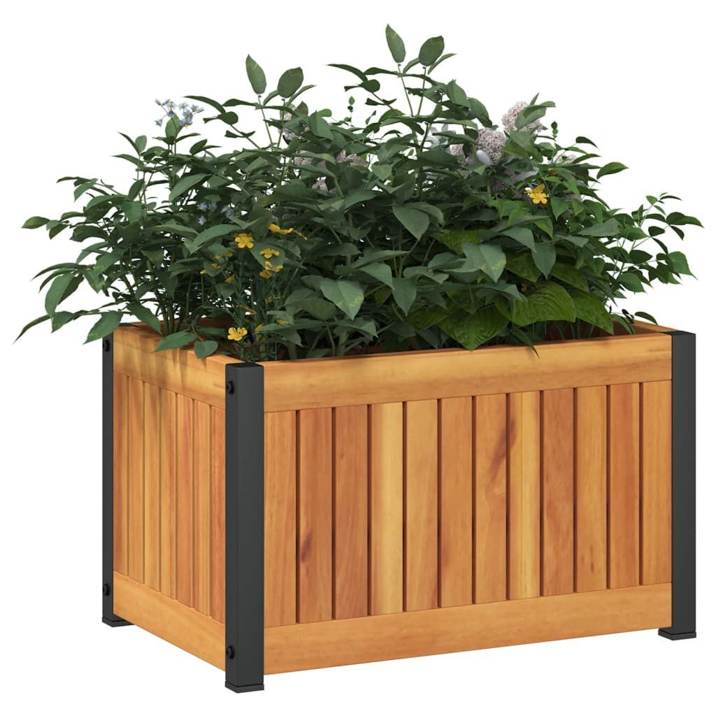 vidaXL Blumentopf Pflanzkübel 45x30x27,5 cm Massivholz und Stahl (1 St) günstig online kaufen