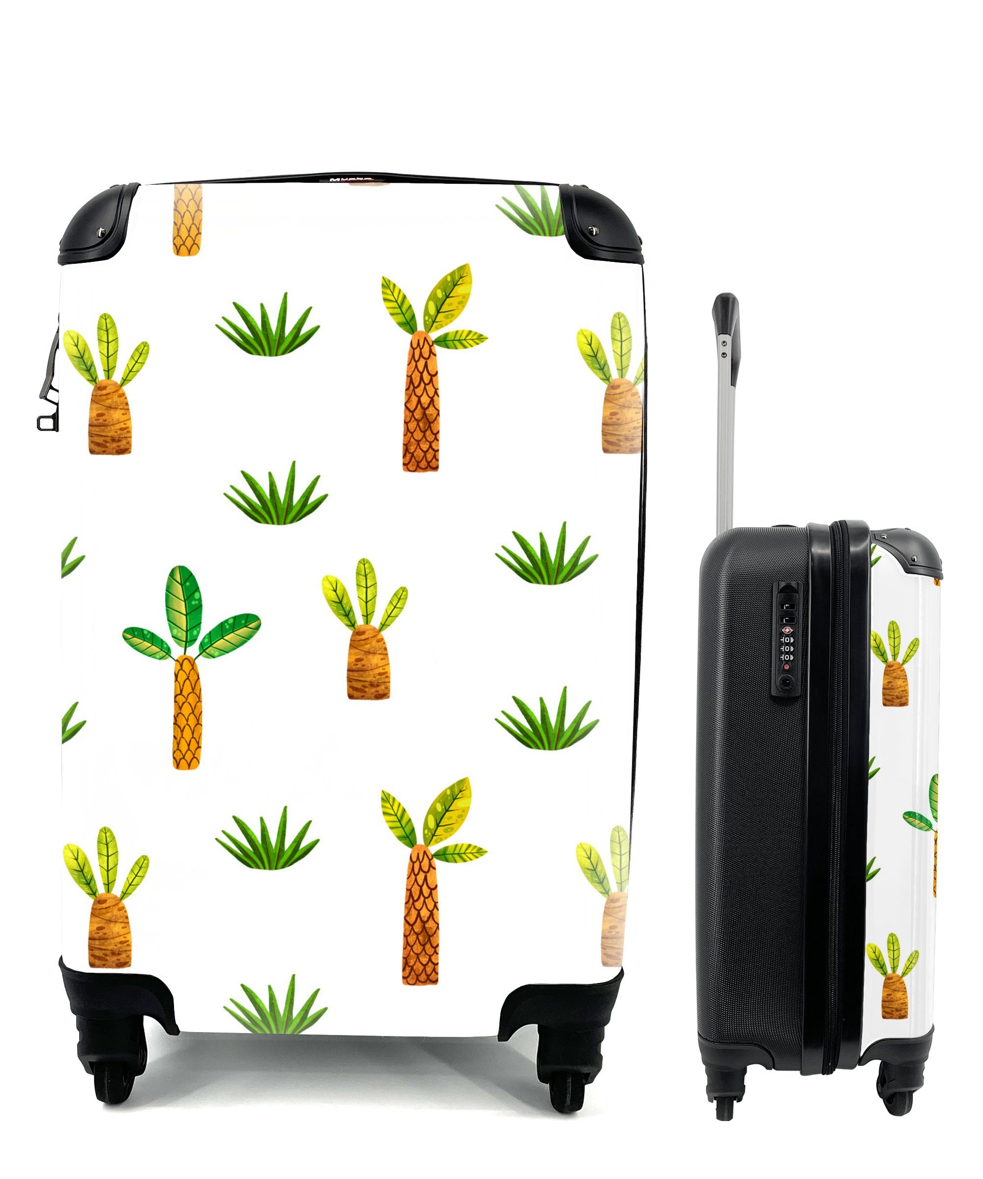 MuchoWow Handgepäckkoffer Dschungel - - Reisekoffer Trolley, rollen, Gras, Ferien, 4 Reisetasche Handgepäck für Palme Rollen, mit