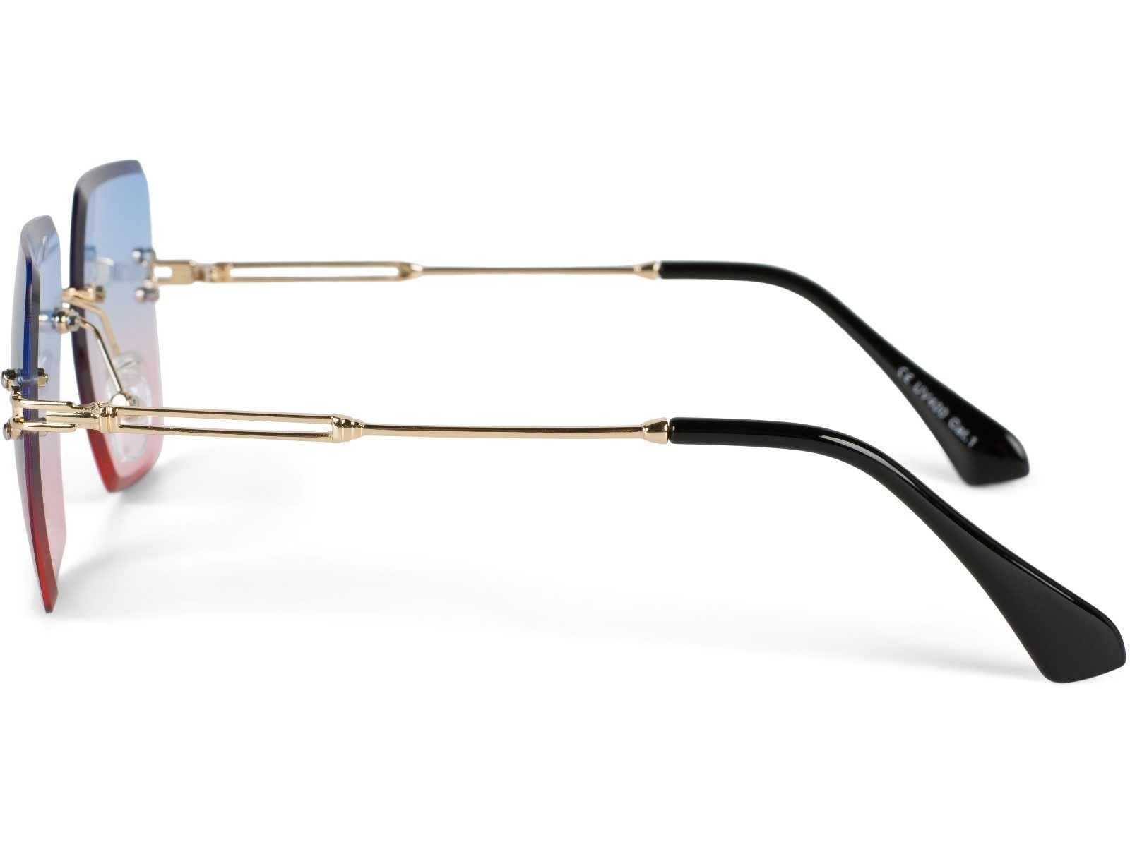 styleBREAKER Sonnenbrille Rahmenlose Rechteckige Sonnenbrille mit Diamant Schliff (1-St)