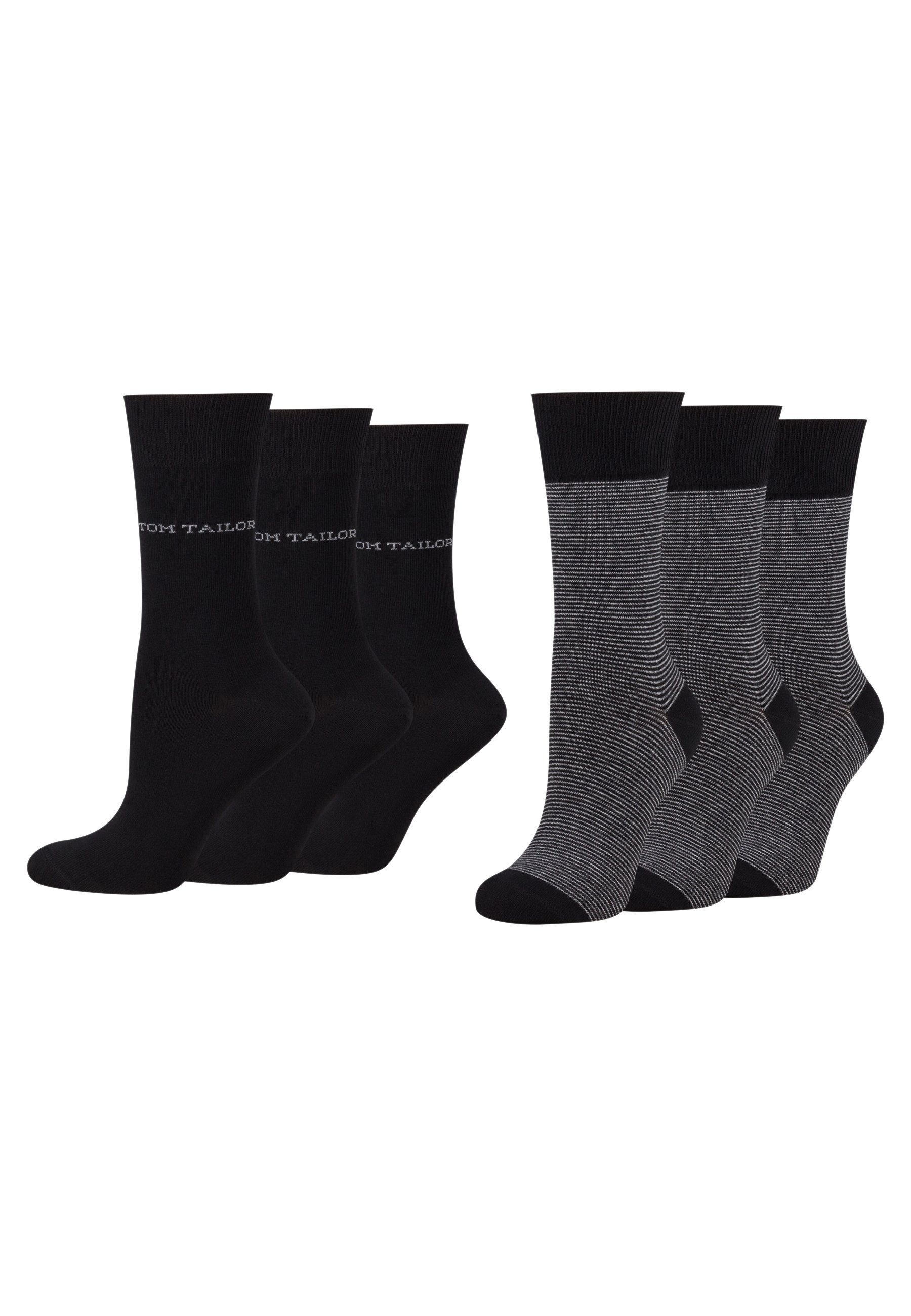 stripe Tom 6 basic TAILOR Paar Socken 2er Tailor 9521610038_6 TOM women black socks
