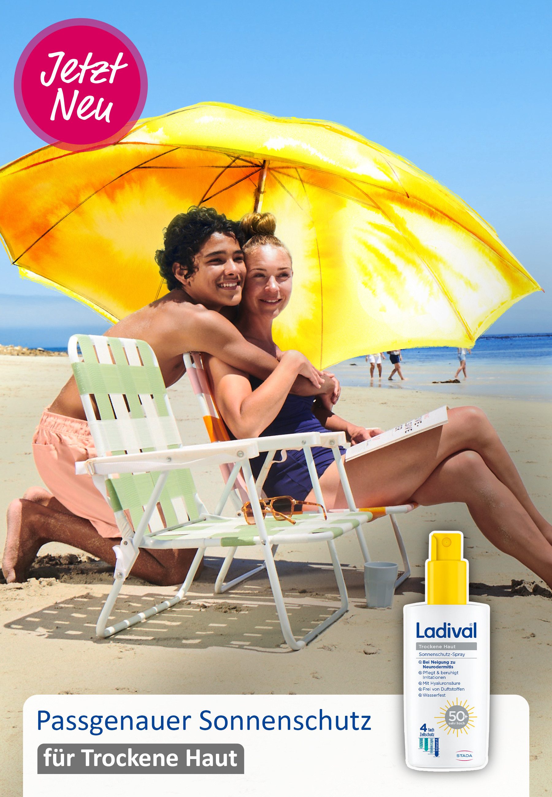 Ladival Sonnenschutzspray Trockene Haut Sonnenschutz-Spray, Sonnencreme, feuchtigkeitsspendend mit Hyaluronsäure & LSF 30