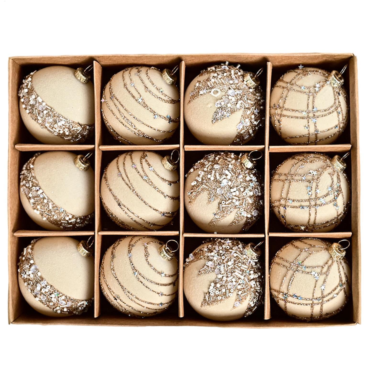 Coonoor Weihnachtsbaumkugel Weihnachtsdeko Weihnachtskugeln 12-teiliges Set,Weihnachtsbaumschmuck