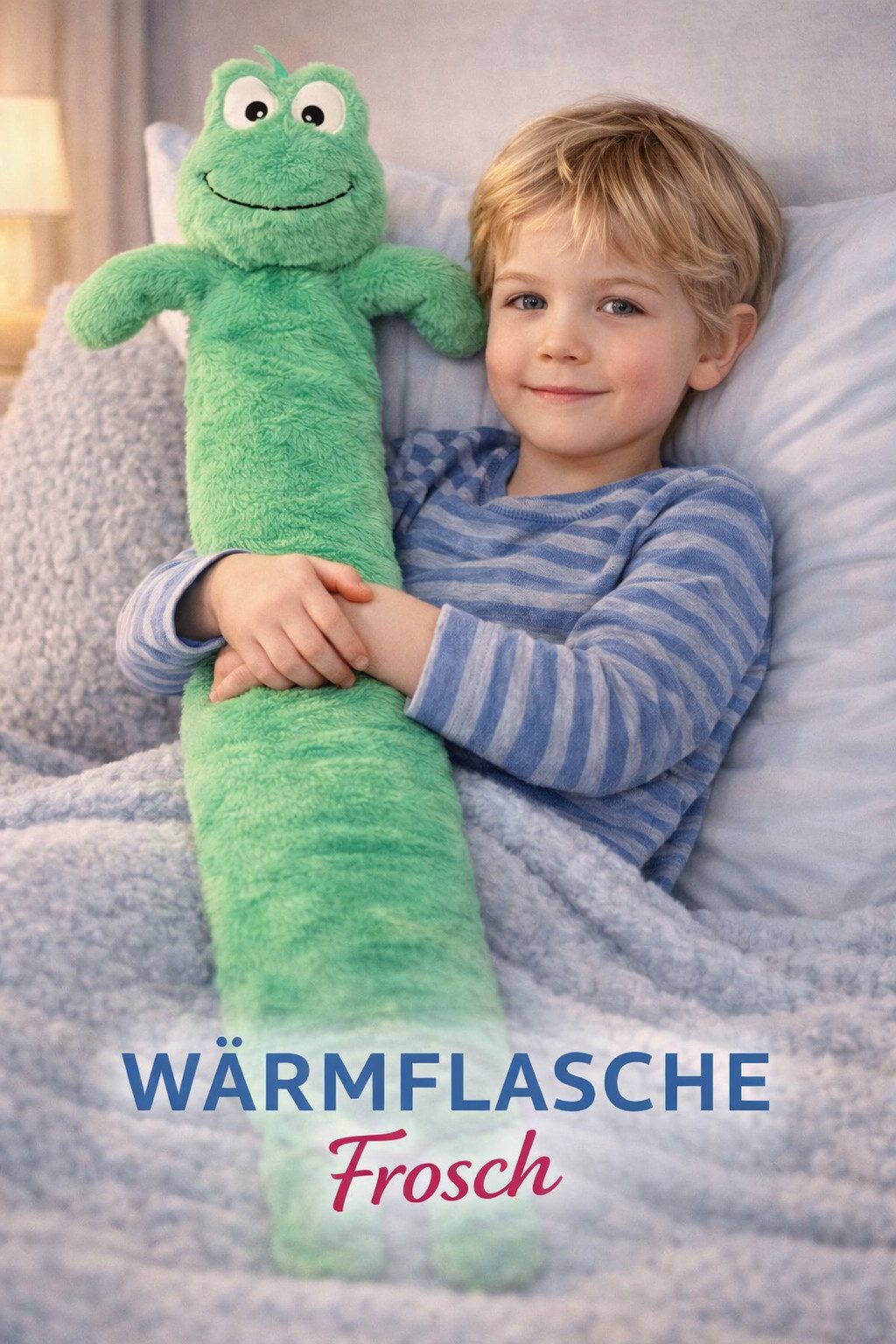 Antonio Wärmflasche Kinder Schlauch Wärmflasche 1,9 Liter mit Tiermotiv Frosch