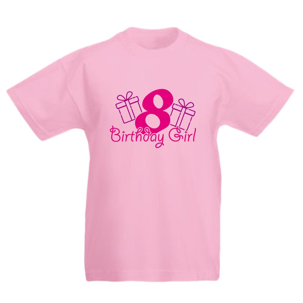 G-graphics T-Shirt 8 – Birthday girl Kinder T-Shirt mit Motiv zum Geburtstag