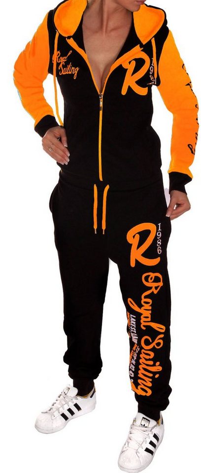 Jaylvis Jogginganzug »Royal Sailing Damen Trainingsanzug Sportanzug Fitness Hausanzug«, mit Kapuze › orange - Onlineshop OTTO