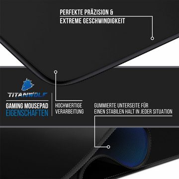 Titanwolf Gaming Mauspad, XXXL Speed Mousepad 1200 x 600 mm, Geschwindigkeit & Präzision