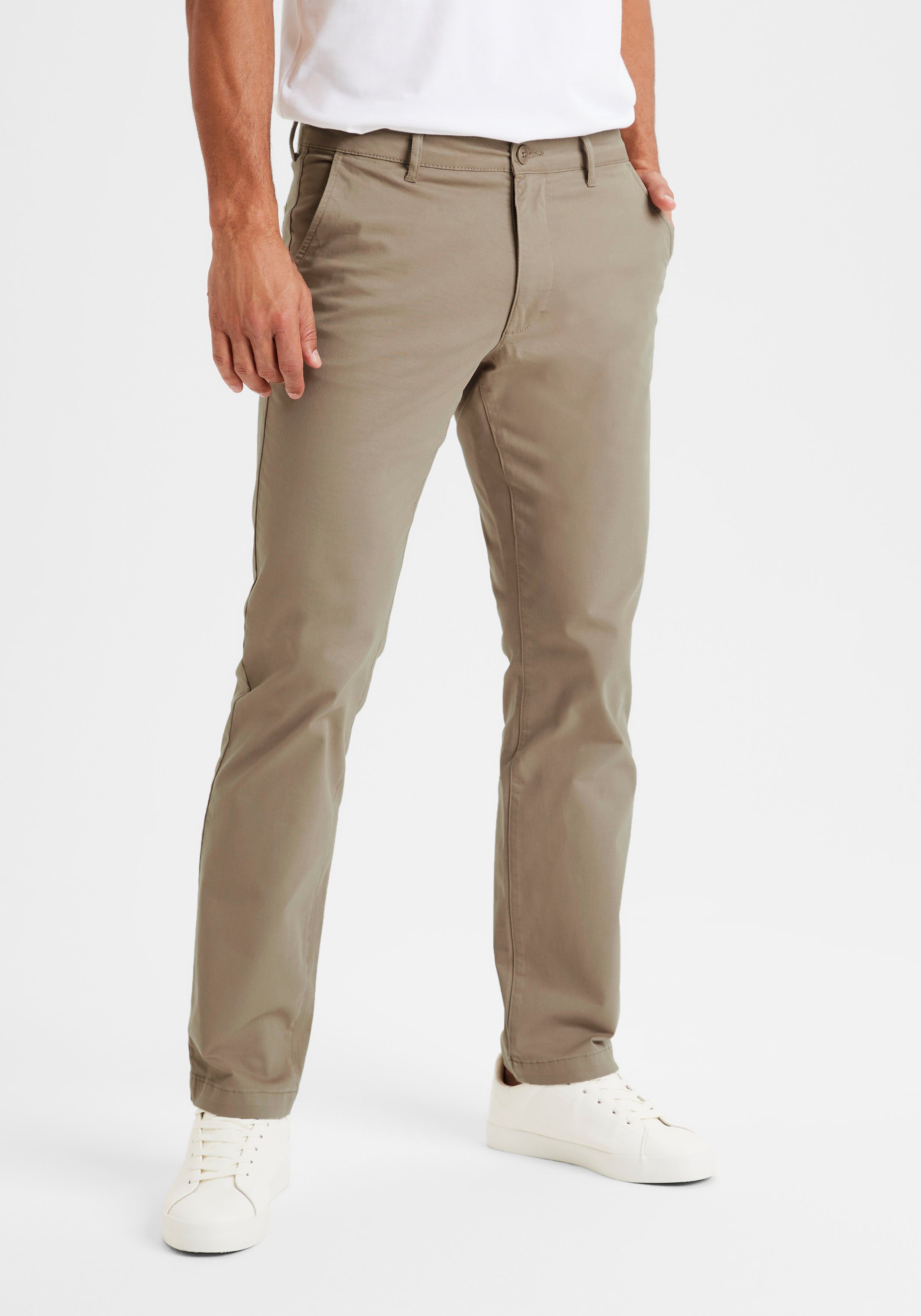 Straight-fit Baumwoll-Qualität H.I.S Chinohose aus beige elastischer