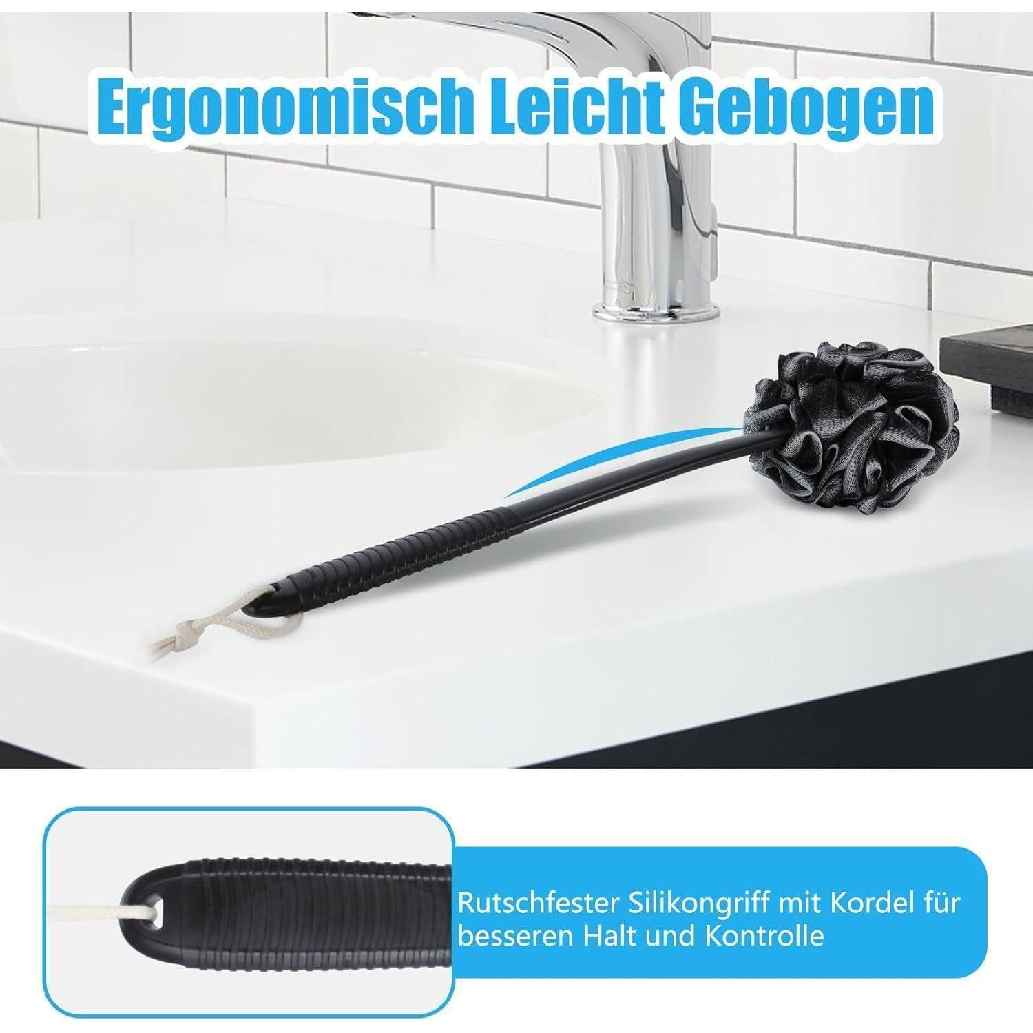 LuxusKollektion Hautpflegeschwamm Badeschwamm Duschschwamm Set Peeling Schwamm Rückenbürste 42cm