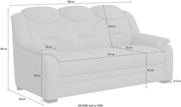 COTTA 3-Sitzer Marcus, Bequemer 3-Sitzer in klassischem Design mit hoher Rückenlehne