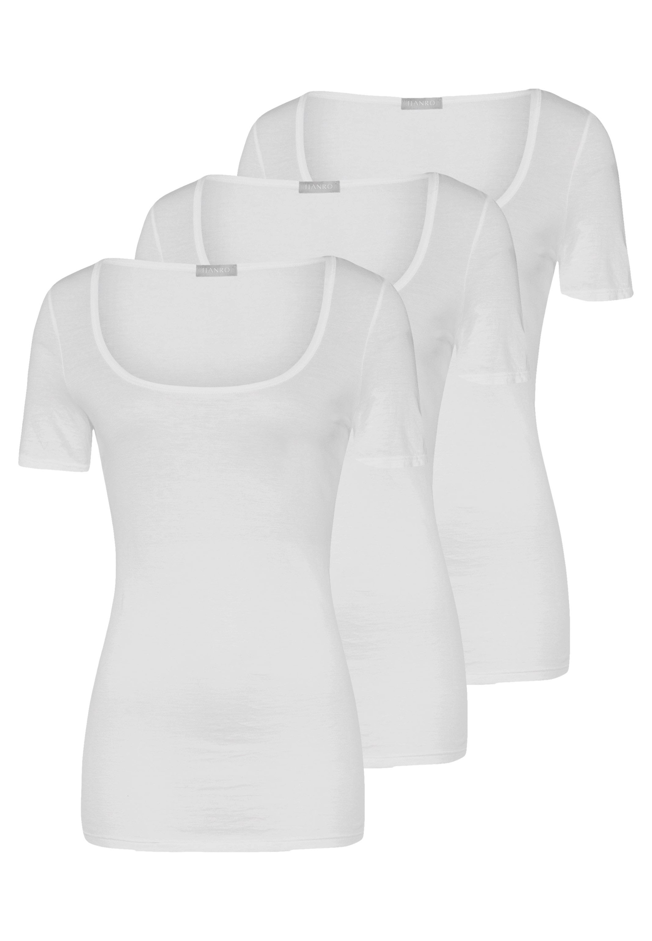 Hanro Unterhemd 3er Pack Ultralight (Spar-Set, 3-St) Unterhemd / Shirt Kurzarm - Baumwolle - Atmungsaktiv