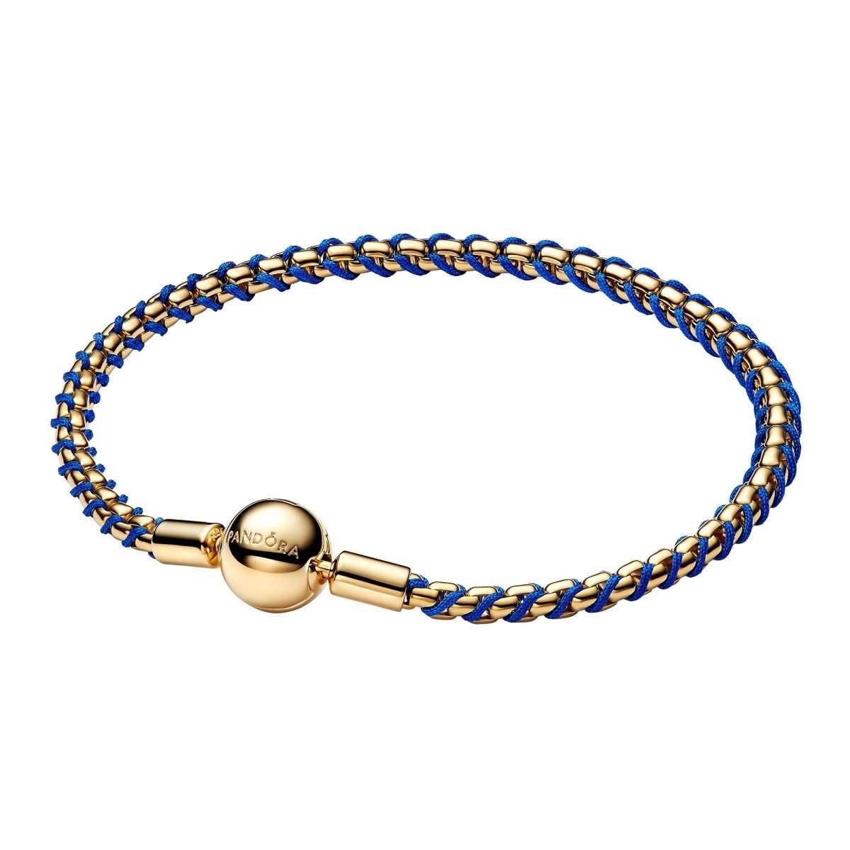 Pandora Armband 563816C02, Damenarmband Veneziakette Goldfarben/Blau
