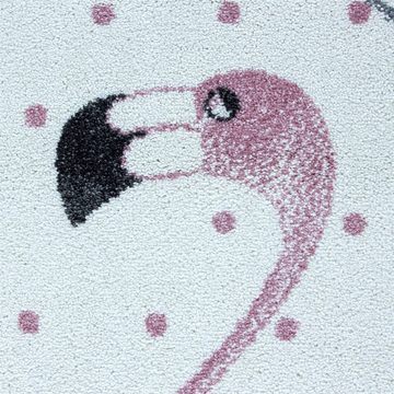 Kinderteppich Flamingo Kinderteppich rosa Kurzflorteppich Kinderzimmer, Giancasa