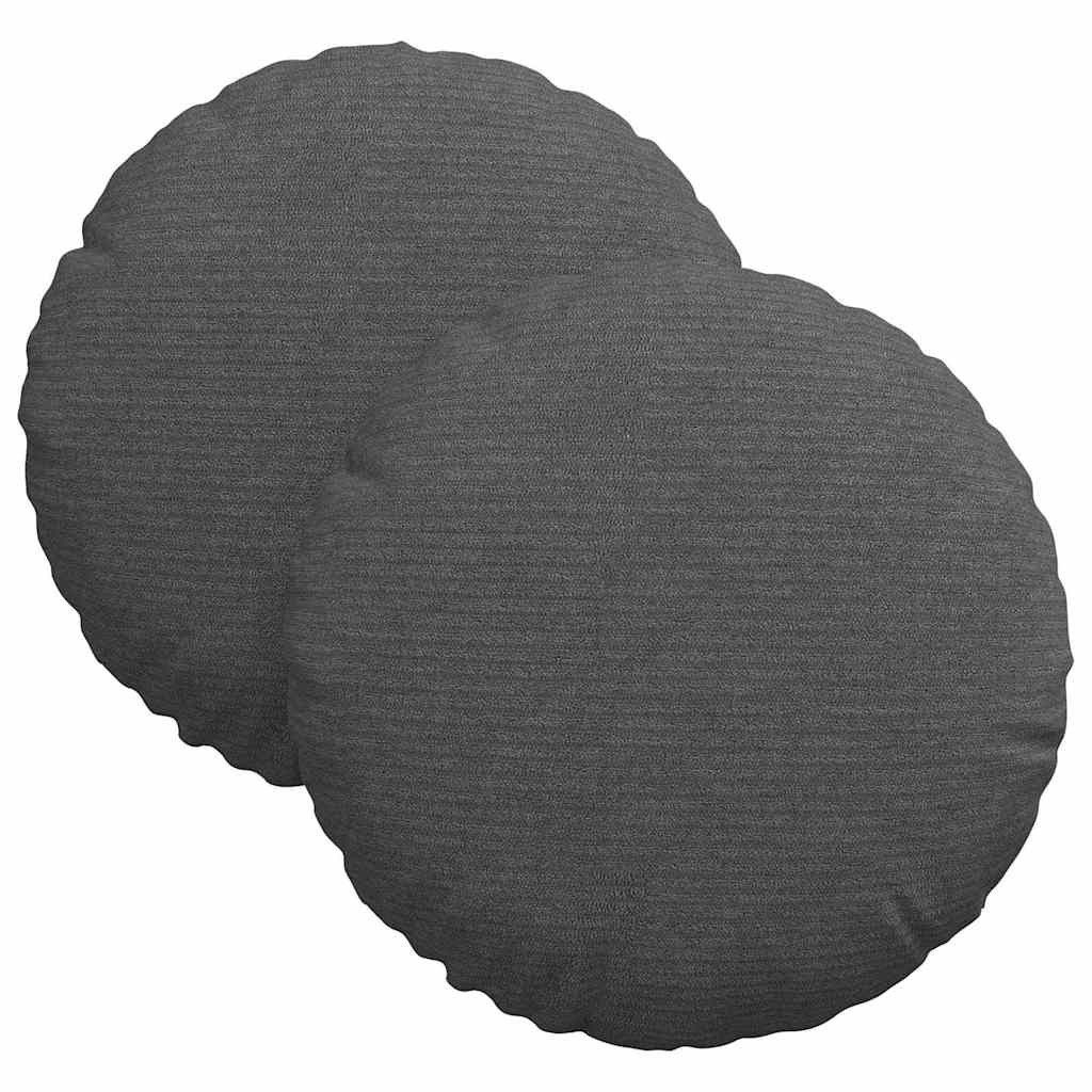 vidaXL Sitzauflage Sitzkissen 2 pcs Dunkelgrau Ø 30 cm Cordstoff, (2 St) günstig online kaufen