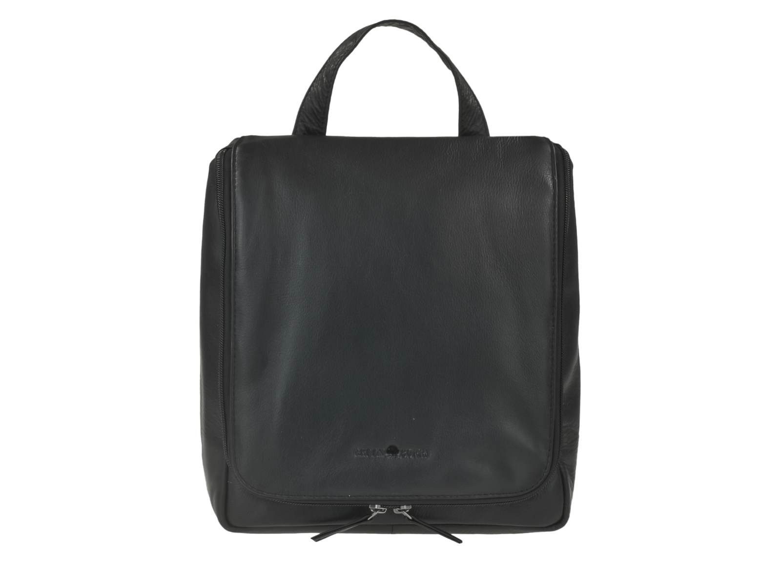 Greenburry Kulturbeutel Vintage Black Waschtasche Kulturtasche zum Aufhängen, Kosmetikbeutel, für Damen und Herren, schwarz