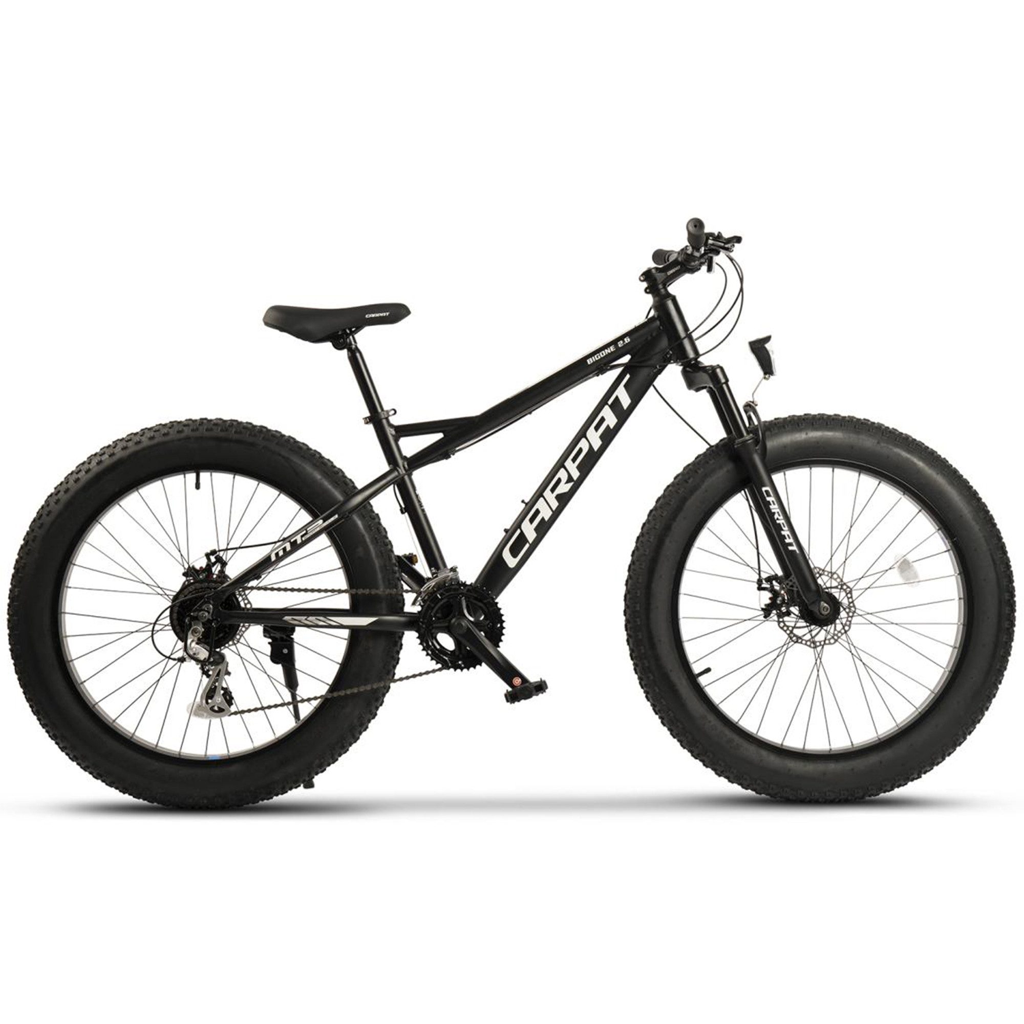 CARPAT SPORT Fatbike 26 Zoll 4.0 Mountainbike MTB für Herren Damen und Jungen, 16 Gang Shimano Altus Schaltwerk, Kettenschaltung, Jugendfahrrad, Hardtail Fahrrad mechanische scheibenbremse