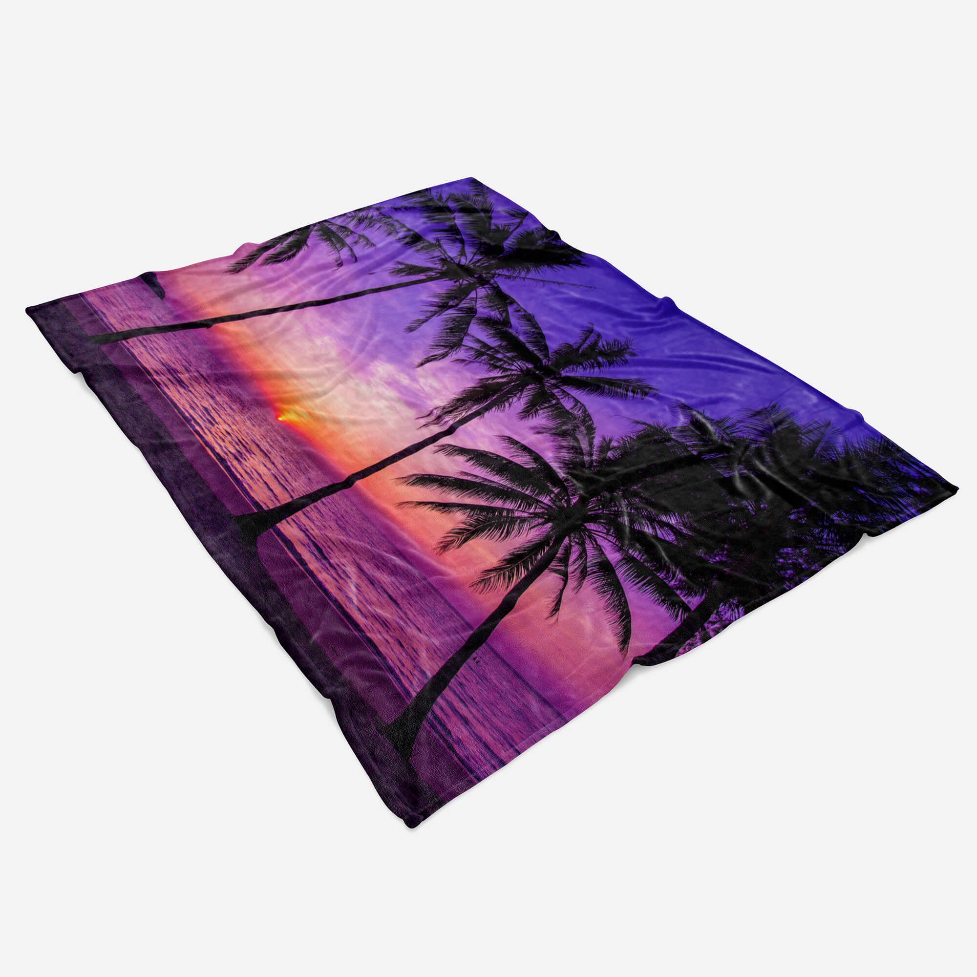 Handtücher Handtuch Strandhandtuch Saunatuch Kuscheldecke mit Fotomotiv Palmen Süden Parad, Baumwolle-Polyester-Mix (1-St), Handtuch – Bild 3 von 5