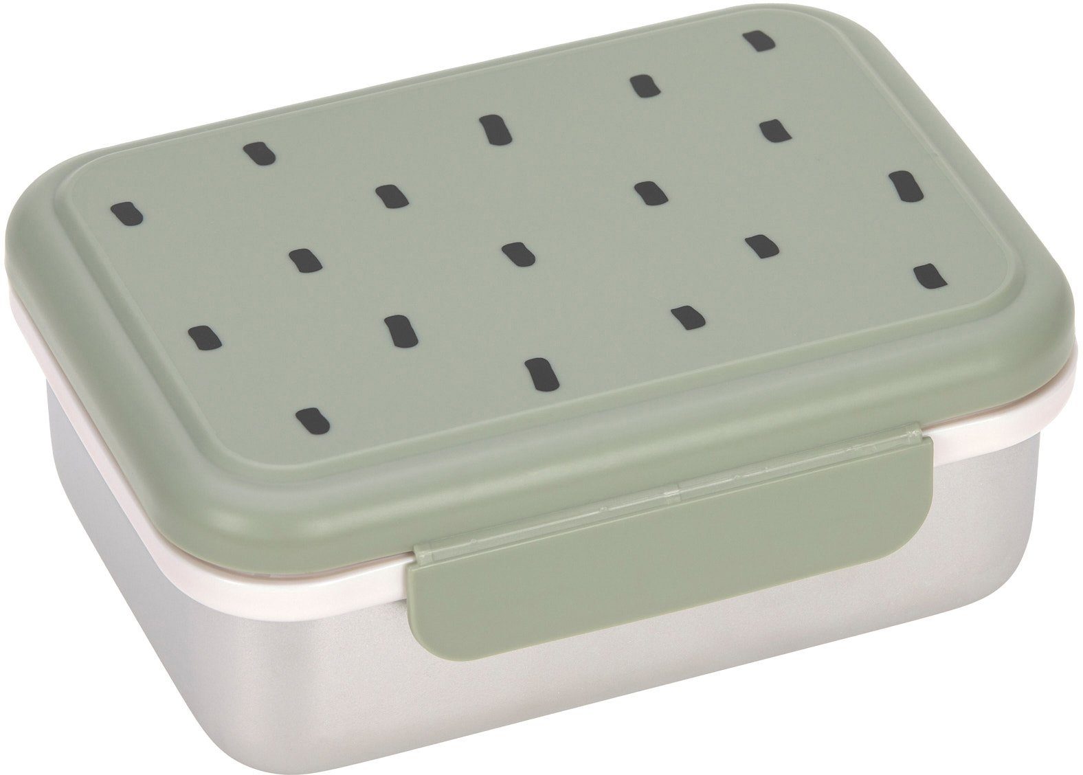 LÄSSIG Lunchbox Happy Prints, Light Olive, Edelstahl, Polyprophylen (PP), Silikon, (1-tlg)