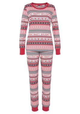 LASCANA Pyjama (2 tlg) mit winterlichem Druck