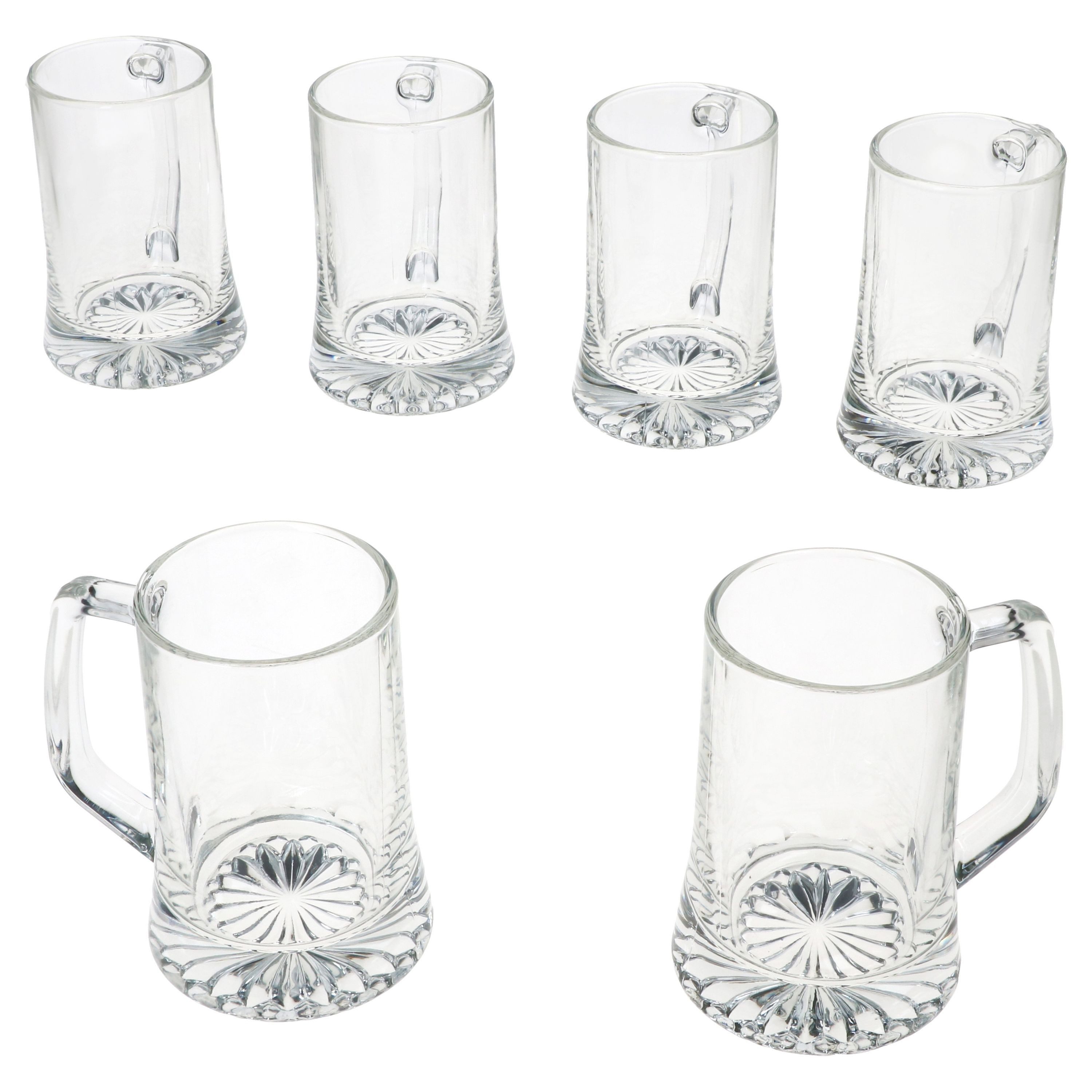 MamboCat Bierglas 6x Bierkrug Akki 0,2L mit Sternboden & Henkel Bierseidel 200ml Glas, Glas