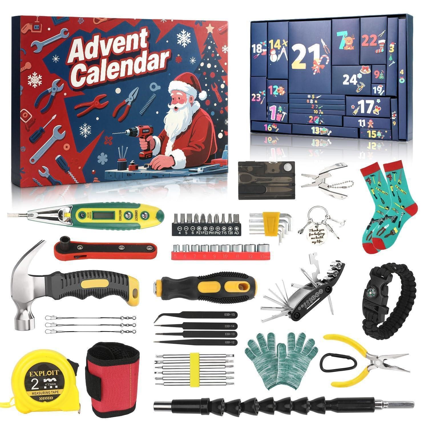 LuxusKollektion befüllbarer Adventskalender Adventskalender Männer Werkzeug Survival Kit