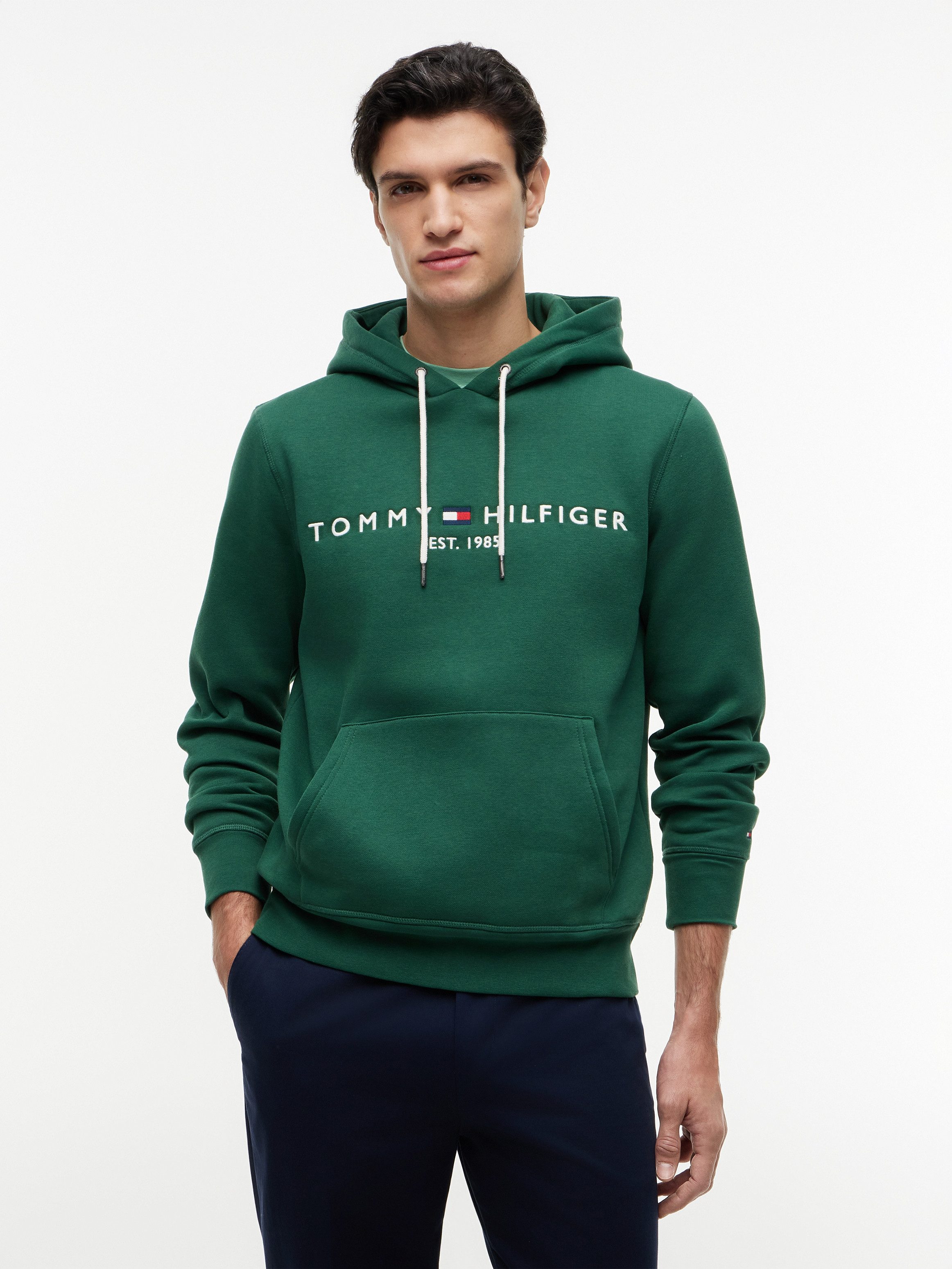 Tommy Hilfiger Kapuzensweatshirt TOMMY LOGO unifarben, casual, regular fit, Baumwollmix, Kapuze