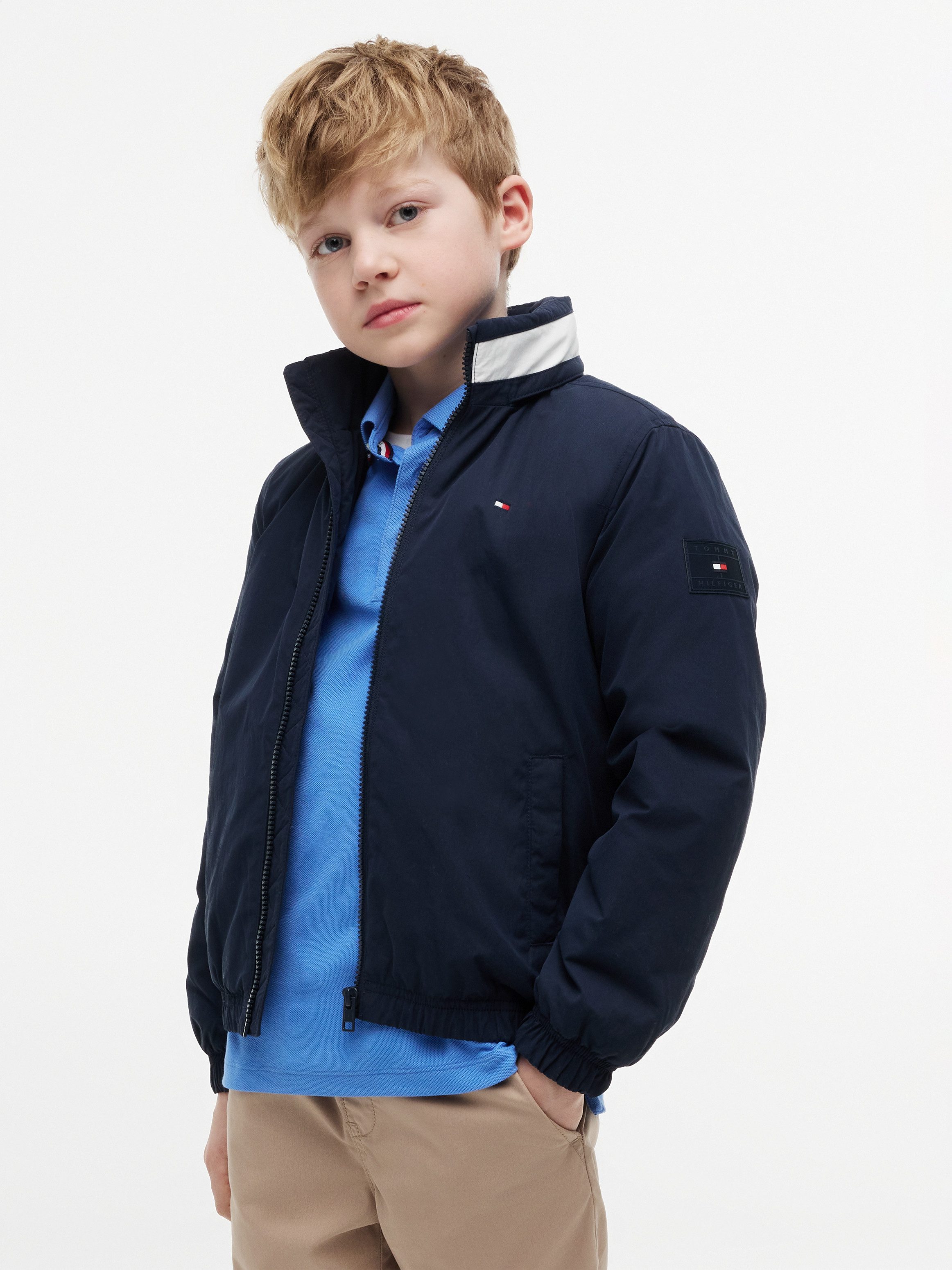 Tommy Hilfiger Blouson Kapuze im Kragen verstaubar, Regular Fit, Kinder bis 16 Jahre