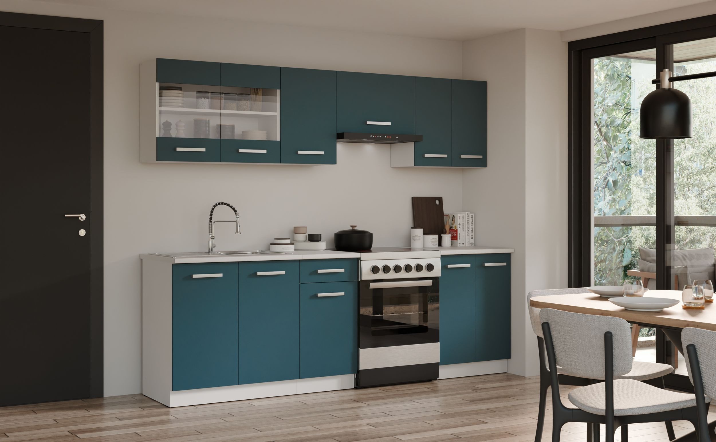 Küchen-Preisbombe Küchenzeile Küche Robby 240 cm Küchenzeile Küchenblock Si günstig online kaufen