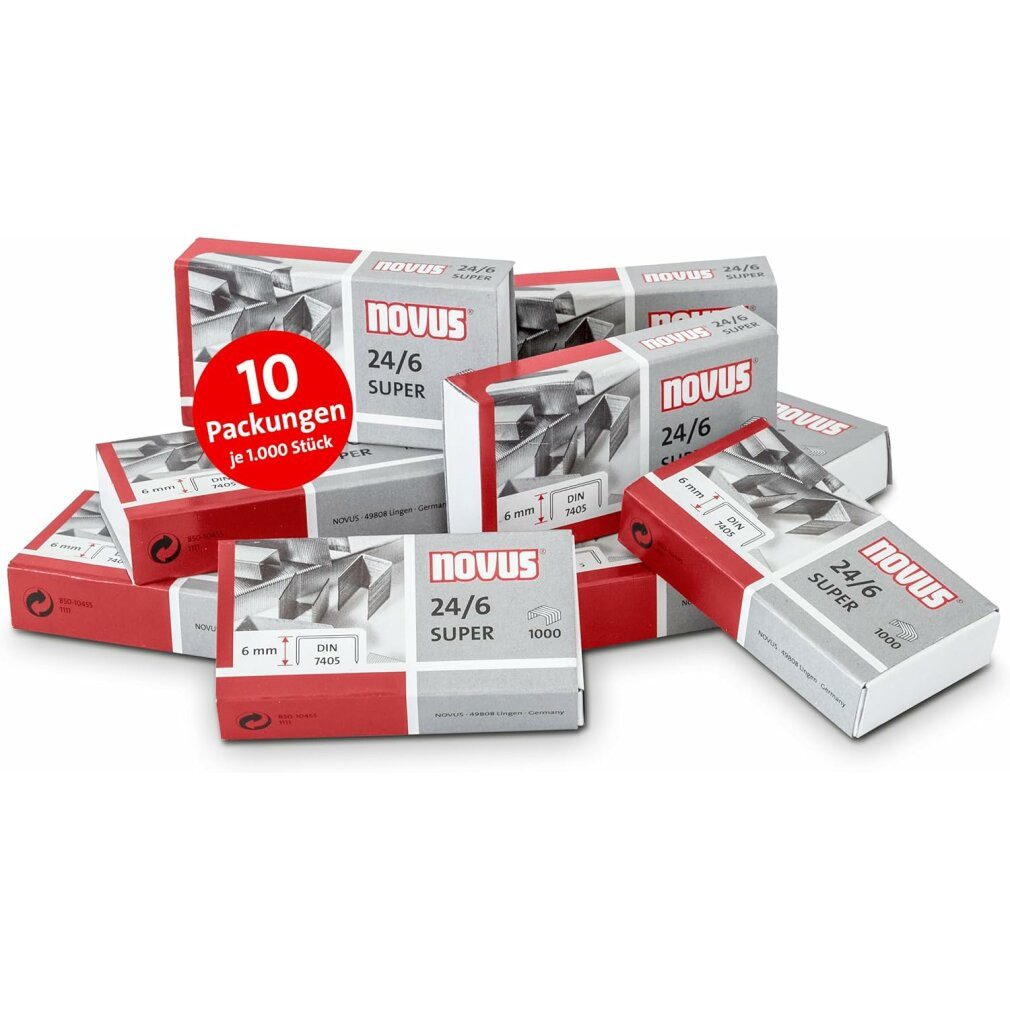 NOVUS Heftklammer 10.000 Heftklammern SUPER 24/6