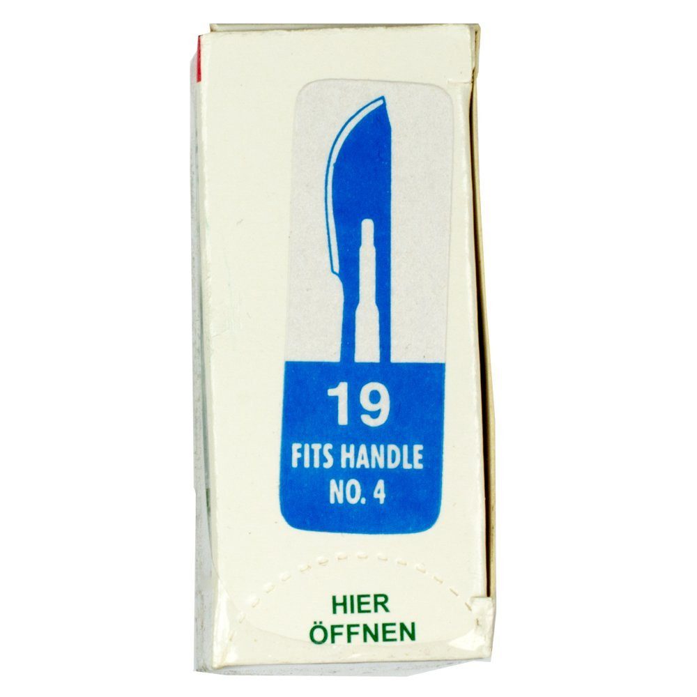 May Cuttermesser Skalpell Set: 100x Sterile Skalpellklingen Fig. 19 (Karbonstahl)