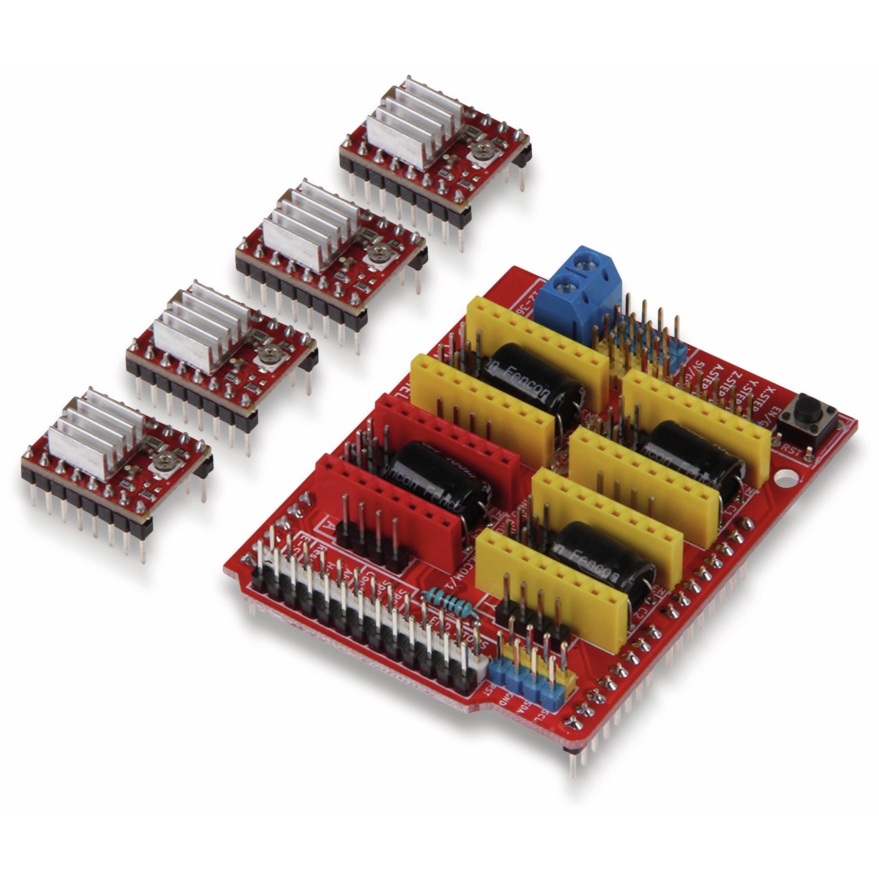 Joy-it Roboter-Karte JOY-IT Controllerboard CNC mit 4x A4988 Motortreiber für Arduino Uno