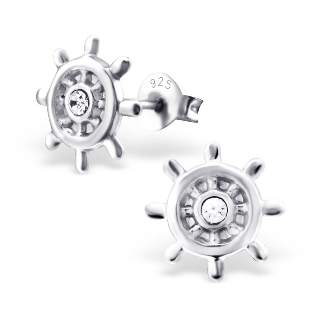 Ohrring-Set Ohrstecker Steuerrad aus 925 Silber Damen