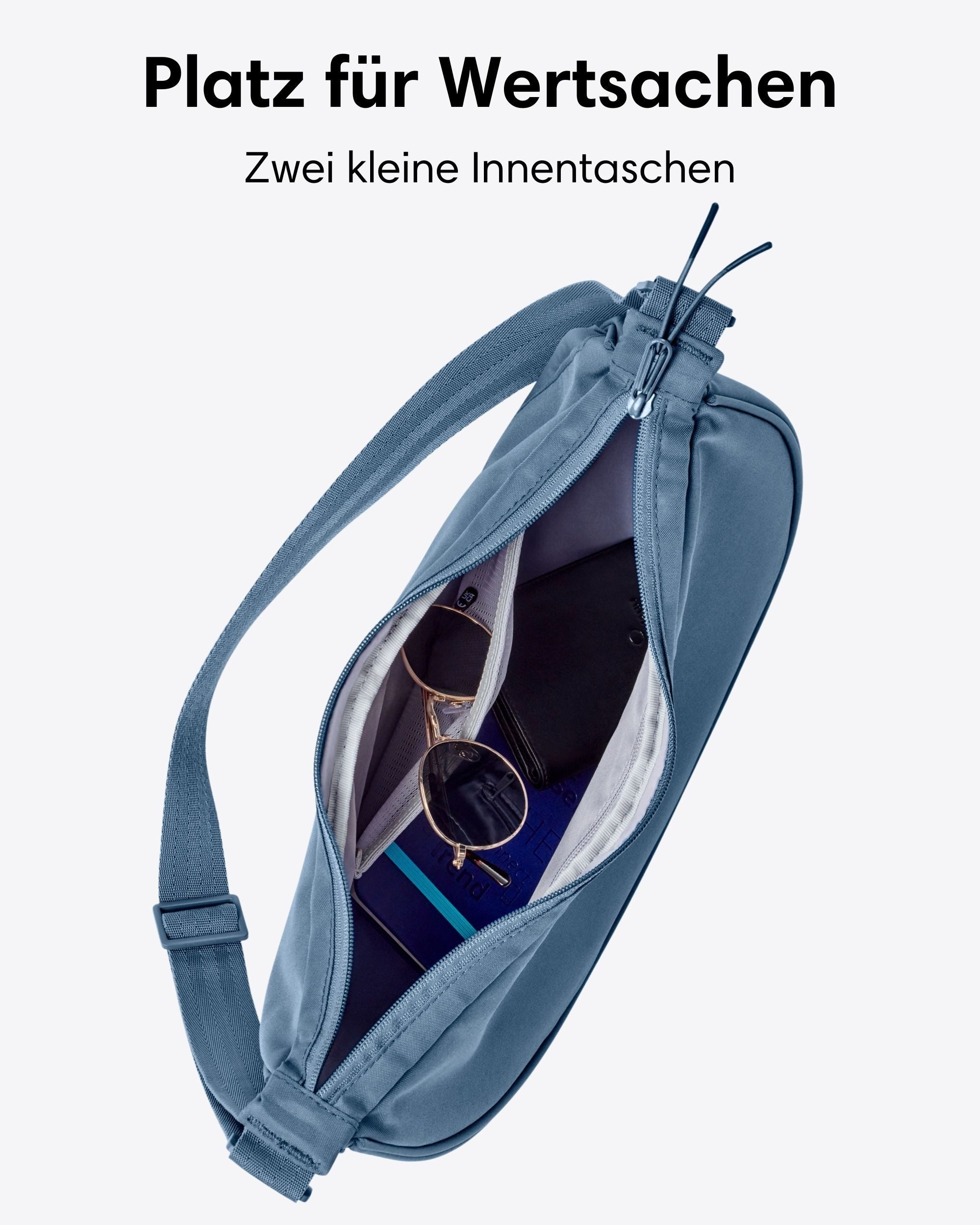 LARKSON Umhängetasche Solveig Medium Halbmondtasche für Damen und Herren, Stylische Crossbody Bag in Halbmond Form – Bild 4 von 5