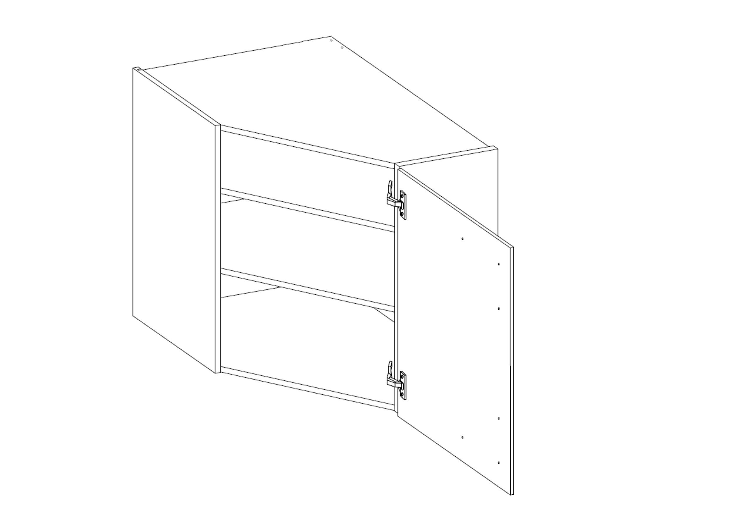Küchen-Preisbombe Eckhängeschrank 60x60 cm Küche Vigo Matera Grau Eiche Lan günstig online kaufen
