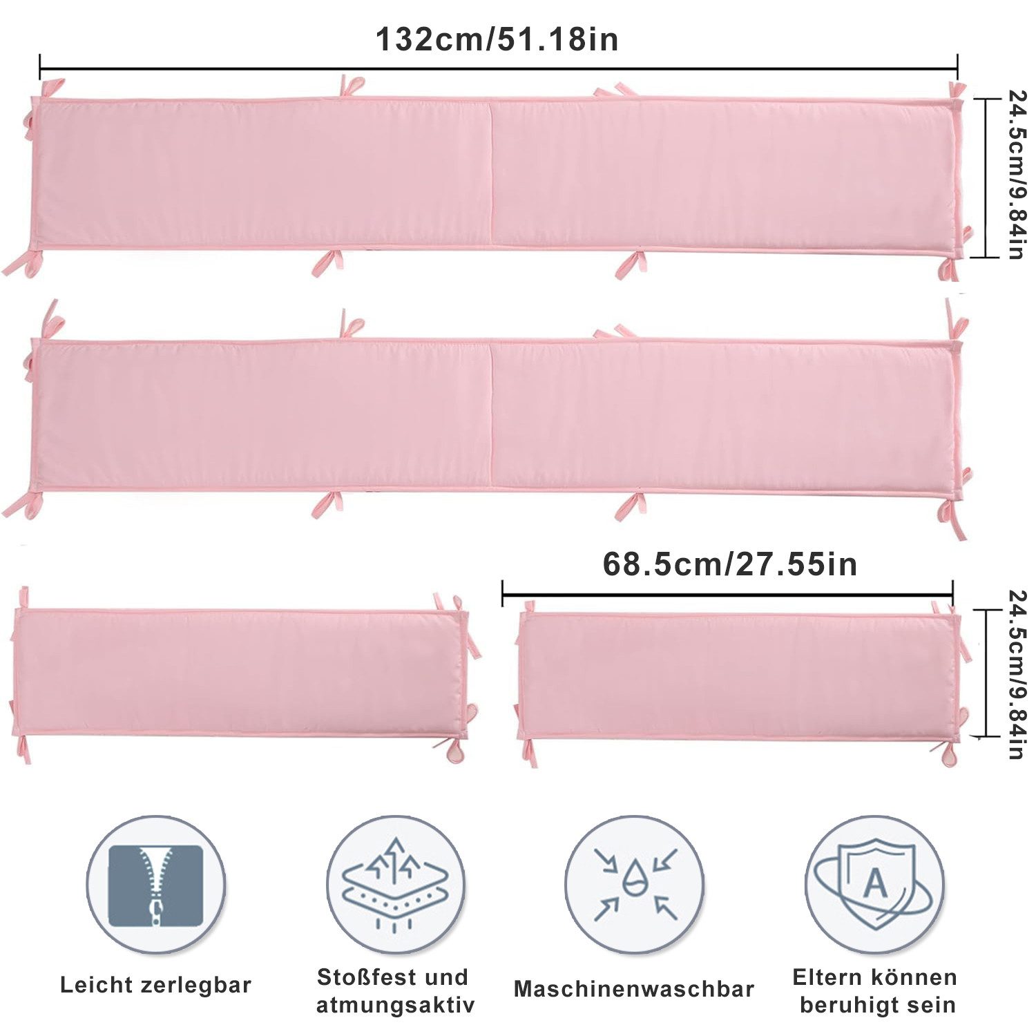 Refined Living Bettnestchen Bettumrandung 4-tlg für günstig online kaufen