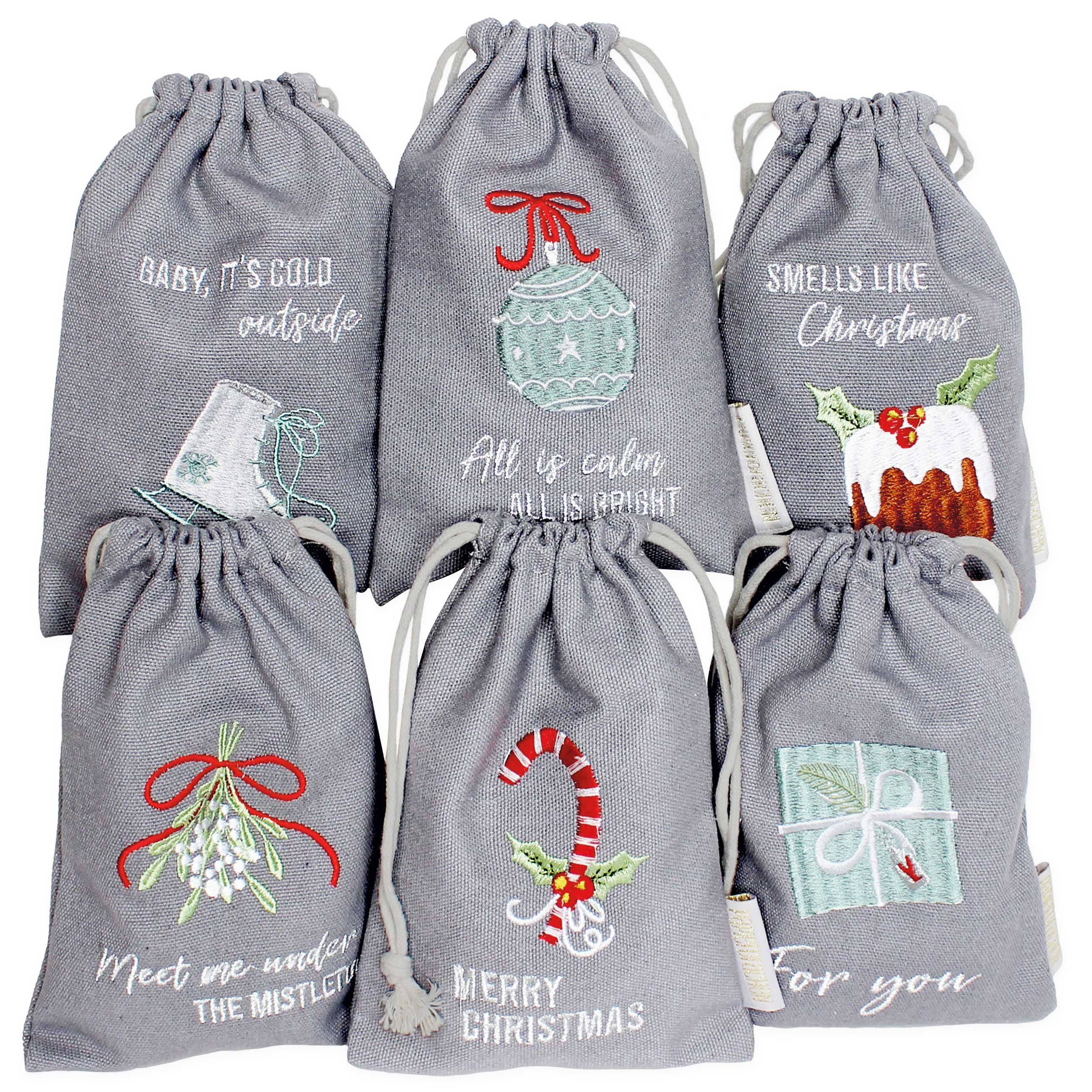 PAPIERDRACHEN Geschenkpapier 6 Geschenksäckchen zu Weihnachten - Geschenke nachhaltig einpacken