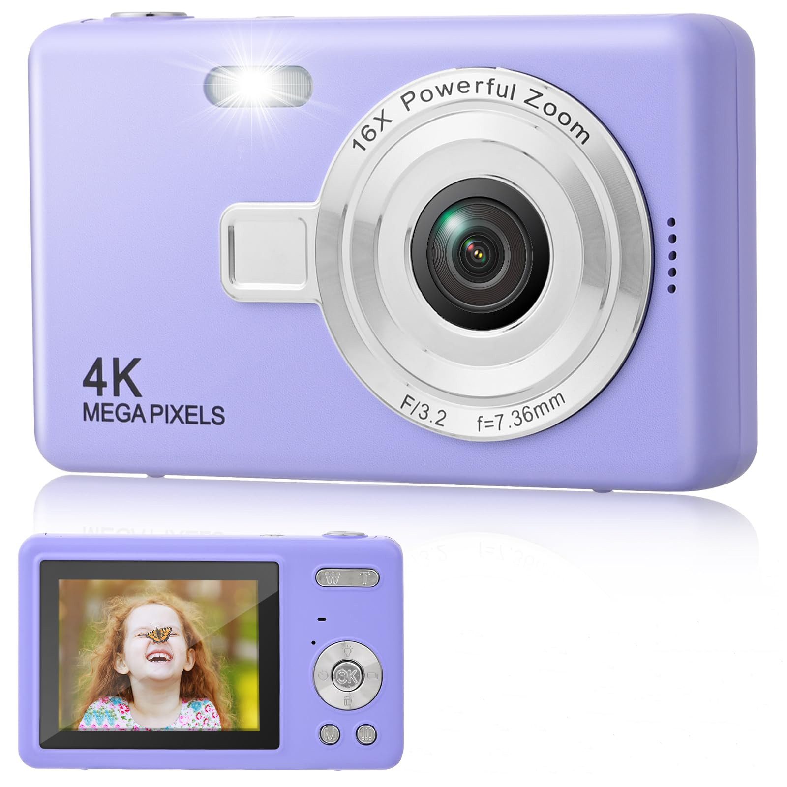 1080P Kinder Kamera, Digitalkamera Fotokamera mit 64GB Karte Kompaktkamera