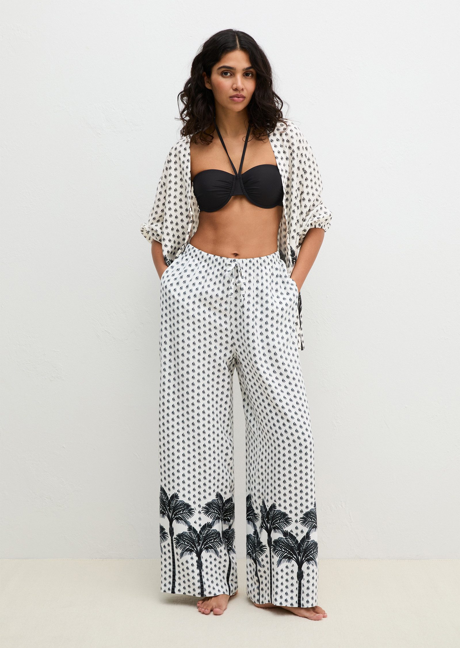 Marc O'Polo Strandhose Beach Cover-Up Strandhose, sommerlicher Allover-Print