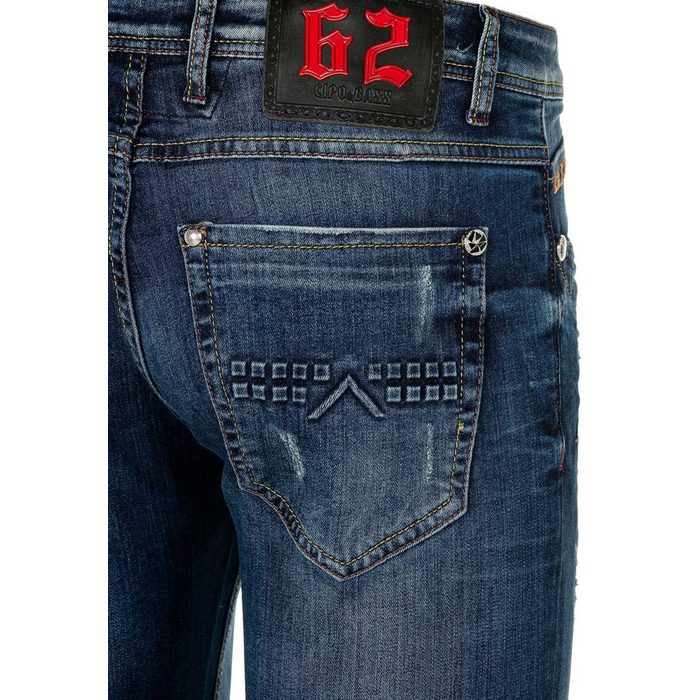 Cipo &amp; Baxx Bequeme Jeans mit Aufnäher in Slim Fit NZ8366