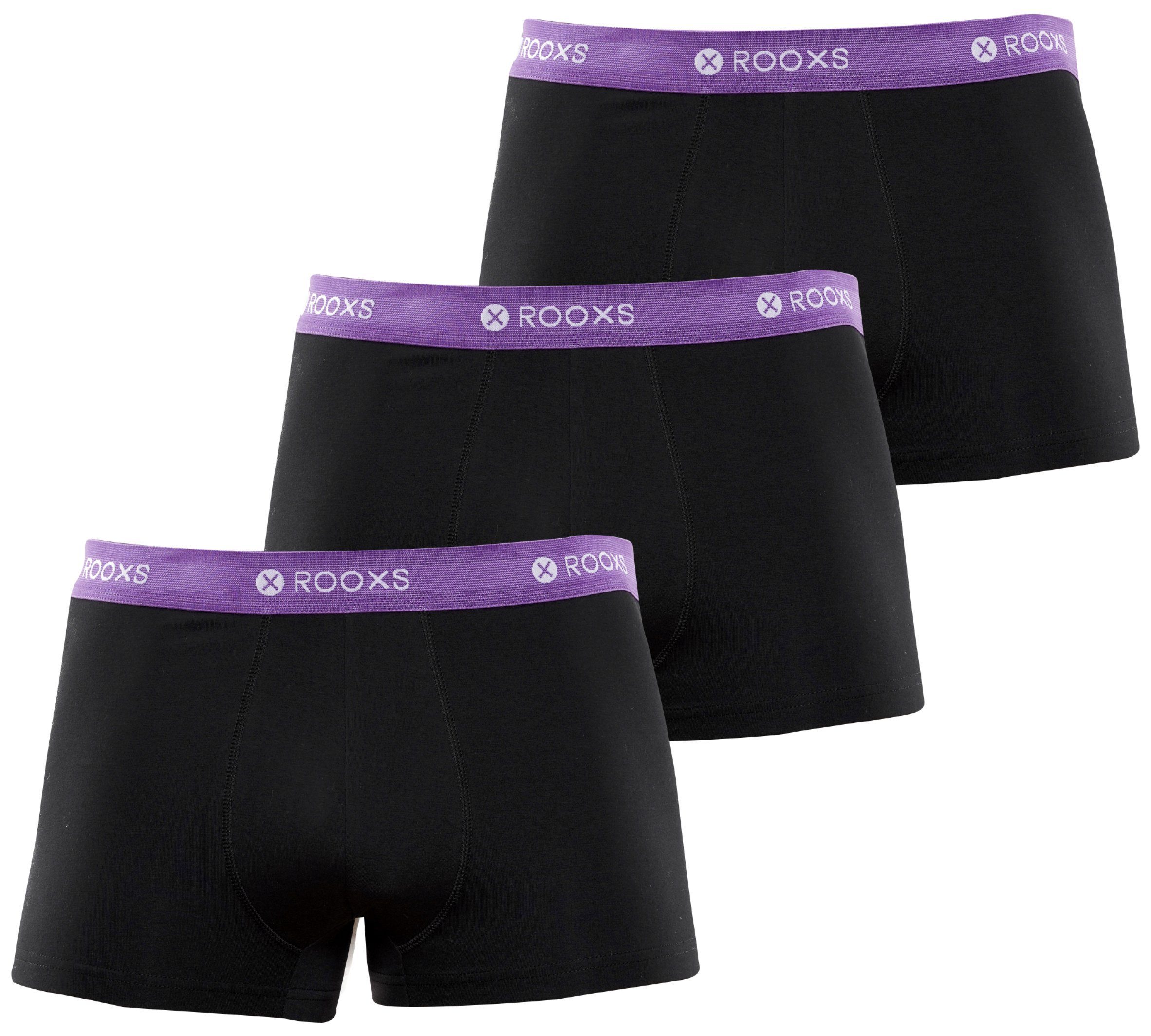 ROOXS Boxershorts Enge Unterhosen Herren Männer (3-St) Baumwolle Retroshorts