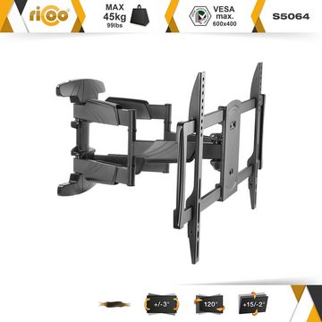 RICOO S5064 TV-Wandhalterung, (bis 65 Zoll, schwenkbar neigbar ausziehbar Fernseher Halter universal VESA 600x400)