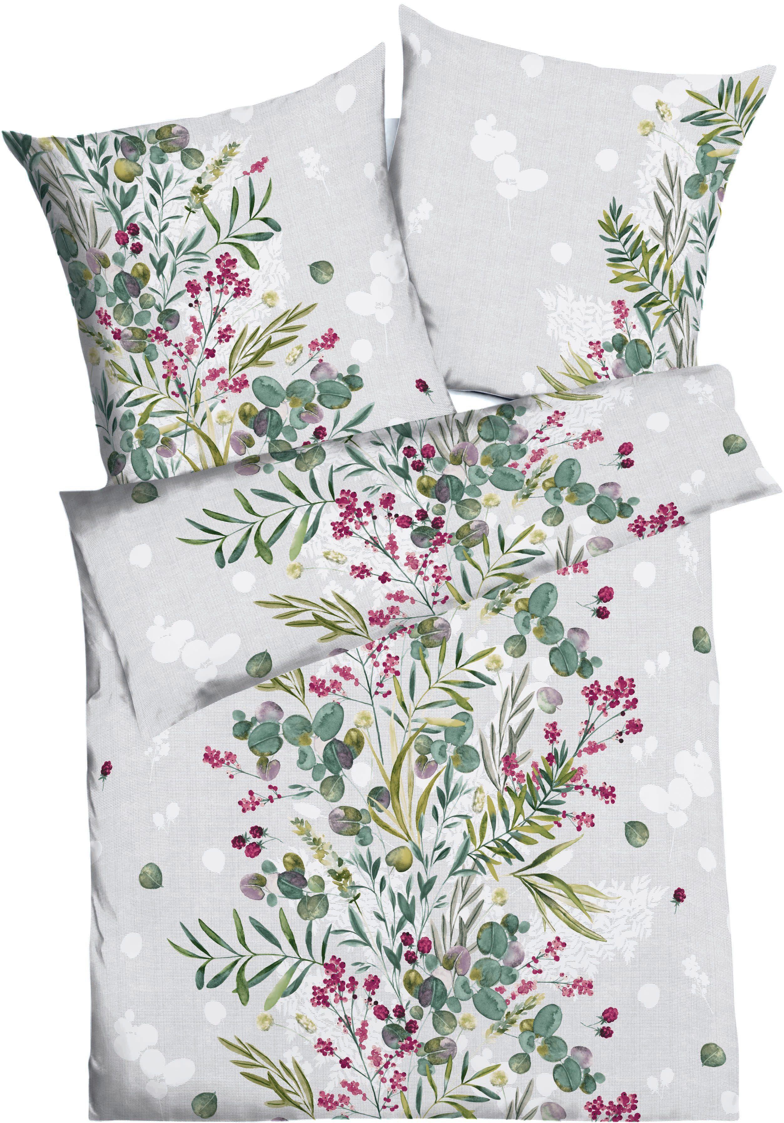 Kaeppel Bettwäsche Boho Bouquet, Mako-Satin, 2 teilig, Mit Blumenmuster